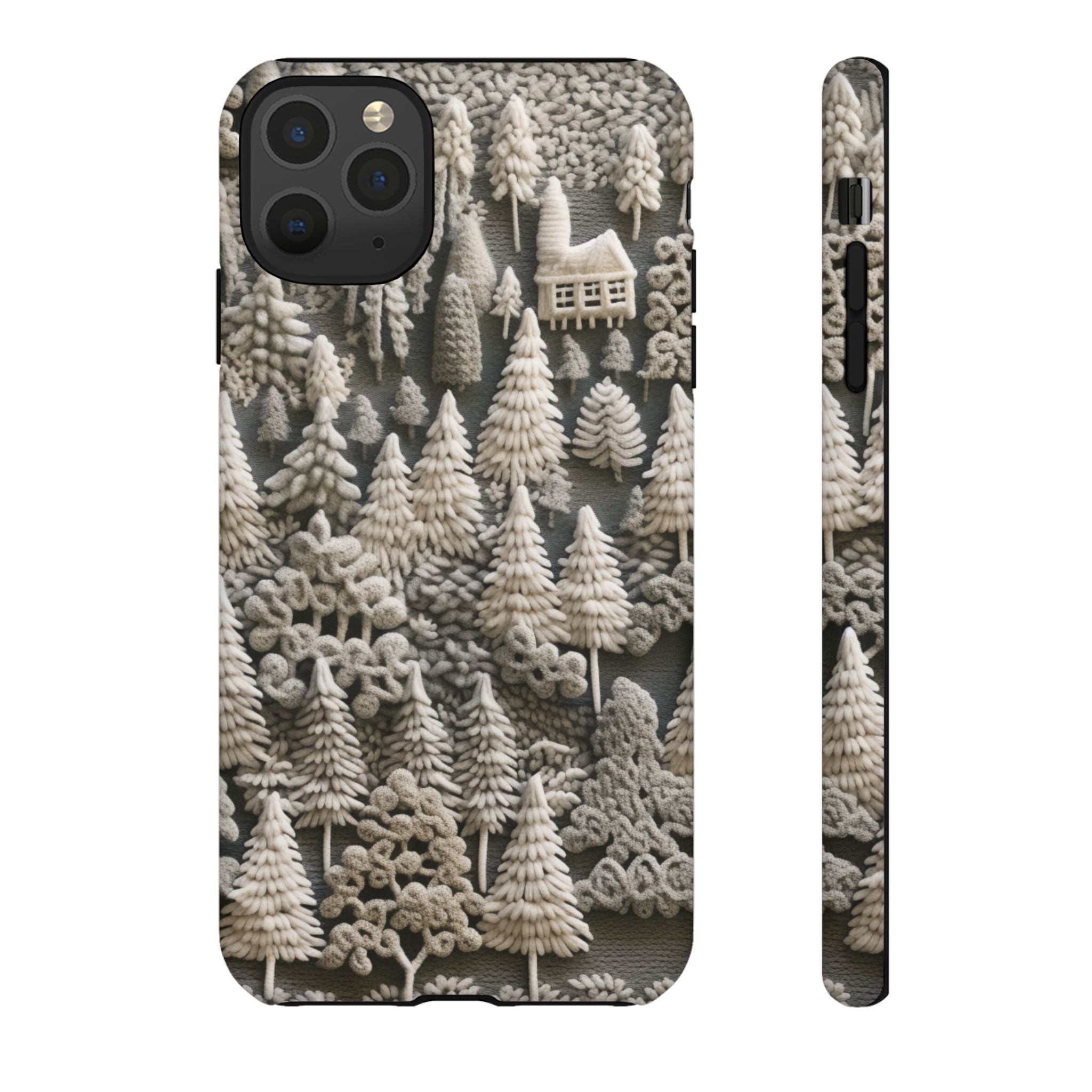 The Frozen Forest, Phone Cover Tough Case with a 3D knitted effect, Winter Motives, iPhone | Samsung