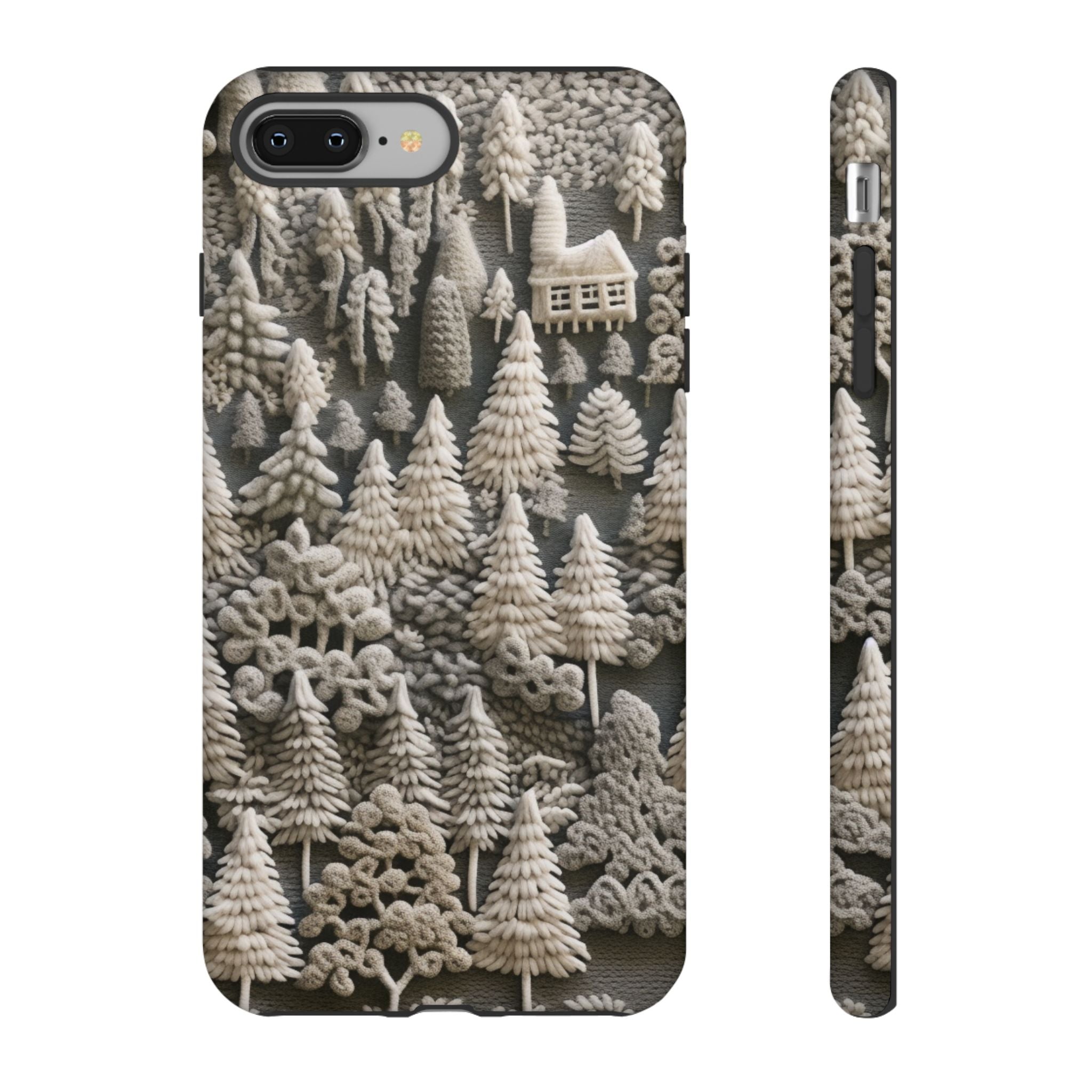 The Frozen Forest, Phone Cover Tough Case with a 3D knitted effect, Winter Motives, iPhone | Samsung