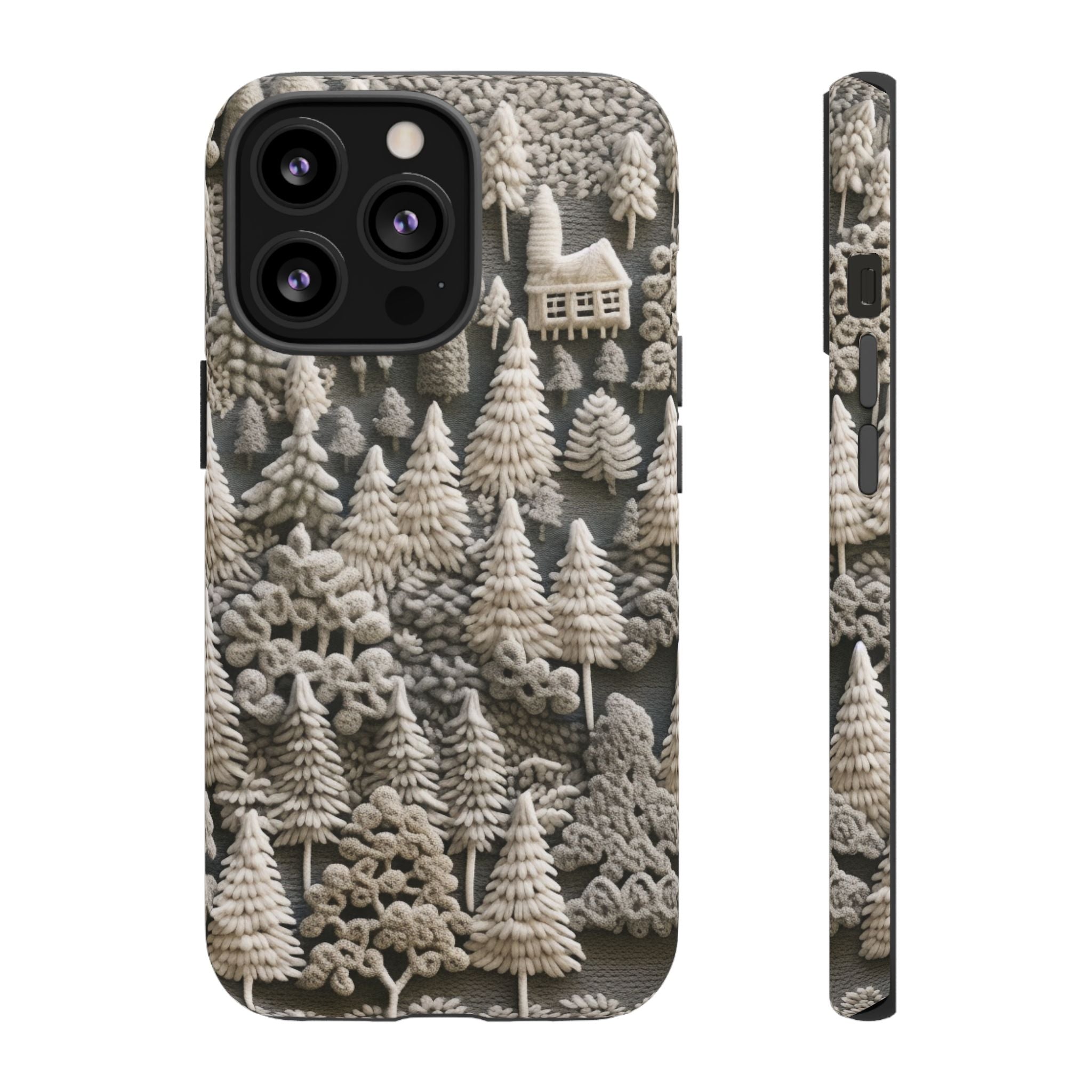 The Frozen Forest, Phone Cover Tough Case with a 3D knitted effect, Winter Motives, iPhone | Samsung
