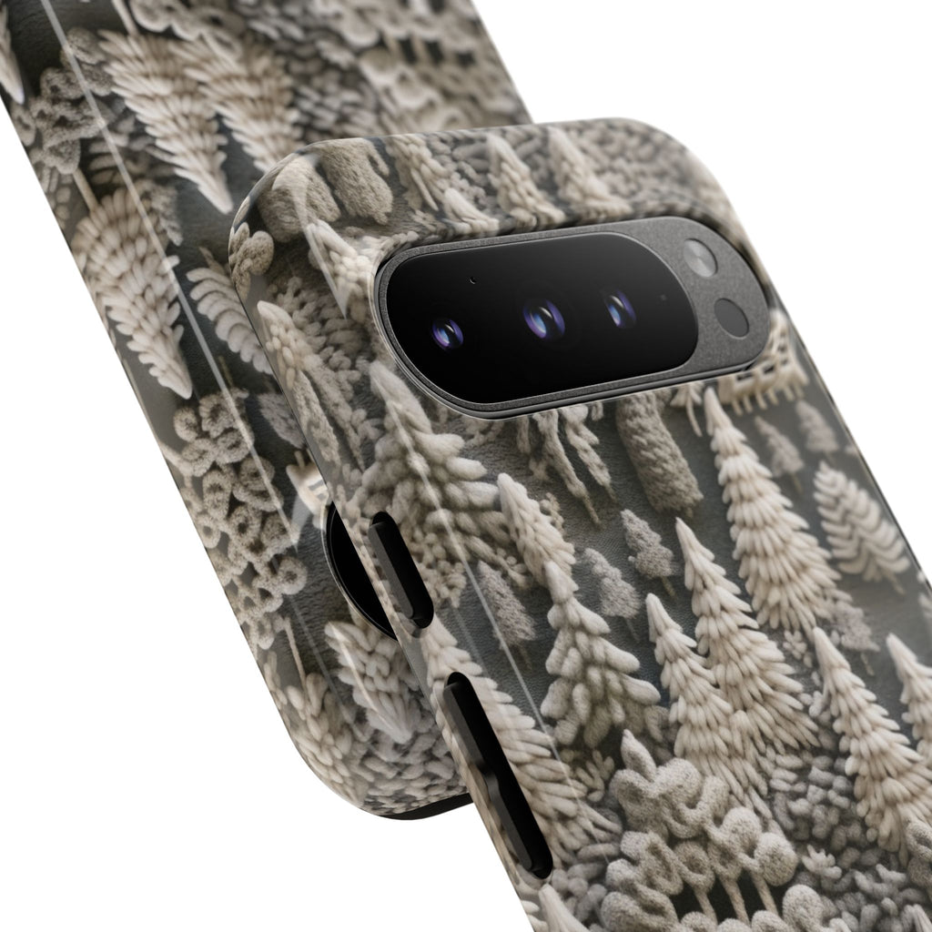 The Frozen Forest, Phone Cover Tough Case with a 3D knitted effect, Winter Motives, iPhone | Samsung