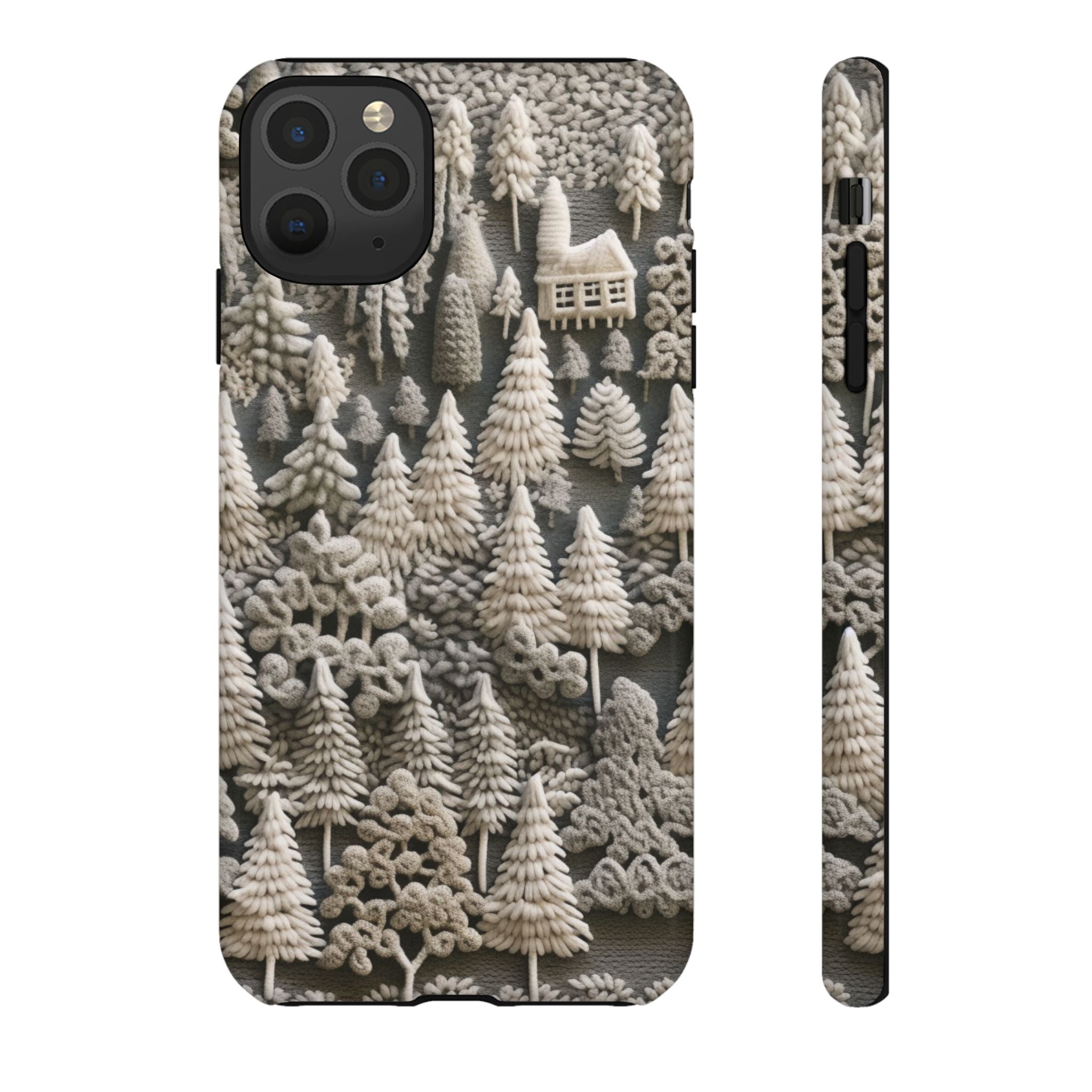 The Frozen Forest, Phone Cover Tough Case with a 3D knitted effect, Winter Motives, iPhone | Samsung