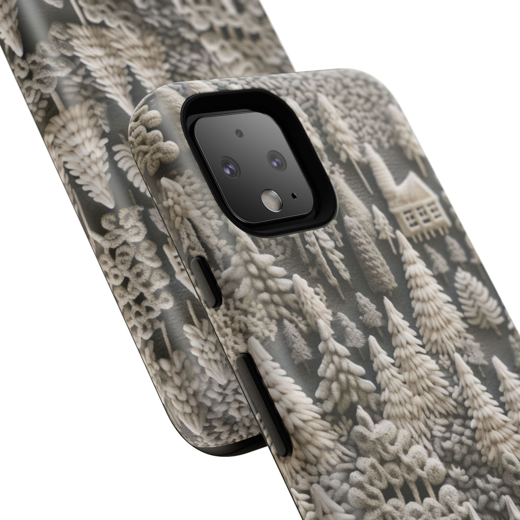 The Frozen Forest, Phone Cover Tough Case with a 3D knitted effect, Winter Motives, iPhone | Samsung