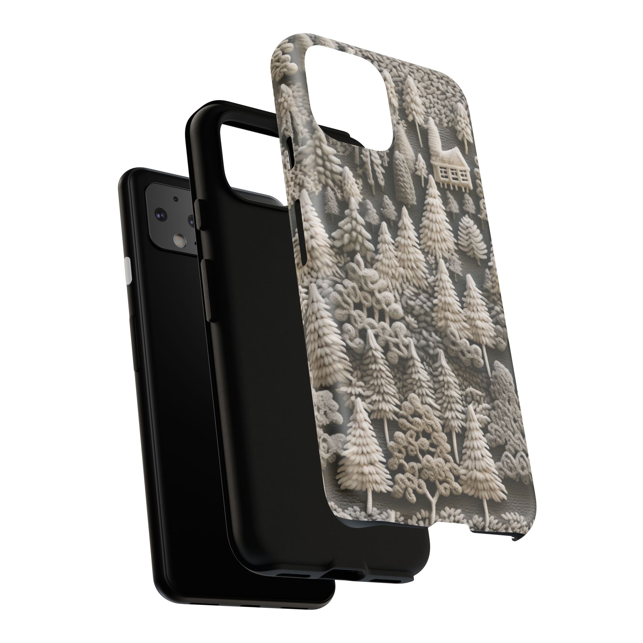 The Frozen Forest, Phone Cover Tough Case with a 3D knitted effect, Winter Motives, iPhone | Samsung