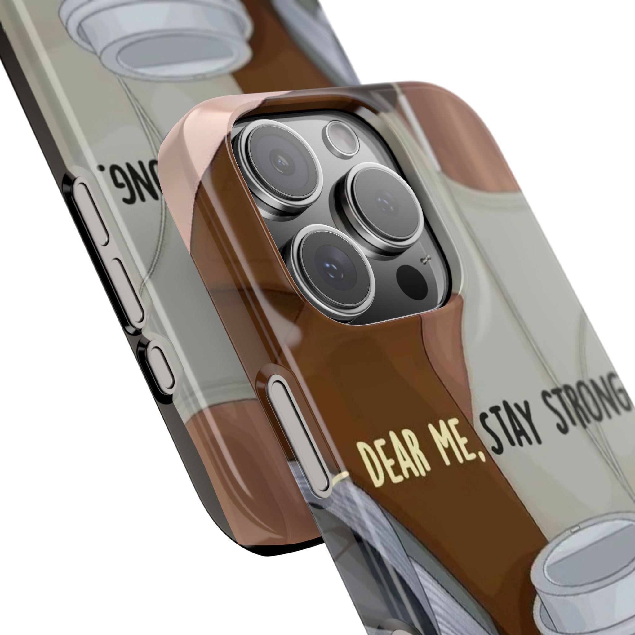 Coffee Lover Phone Case, Girl with Headphones Design, Dear Me Stay Strong, Slim Case for Her, Personalized Gift, Protective Cover, Unique