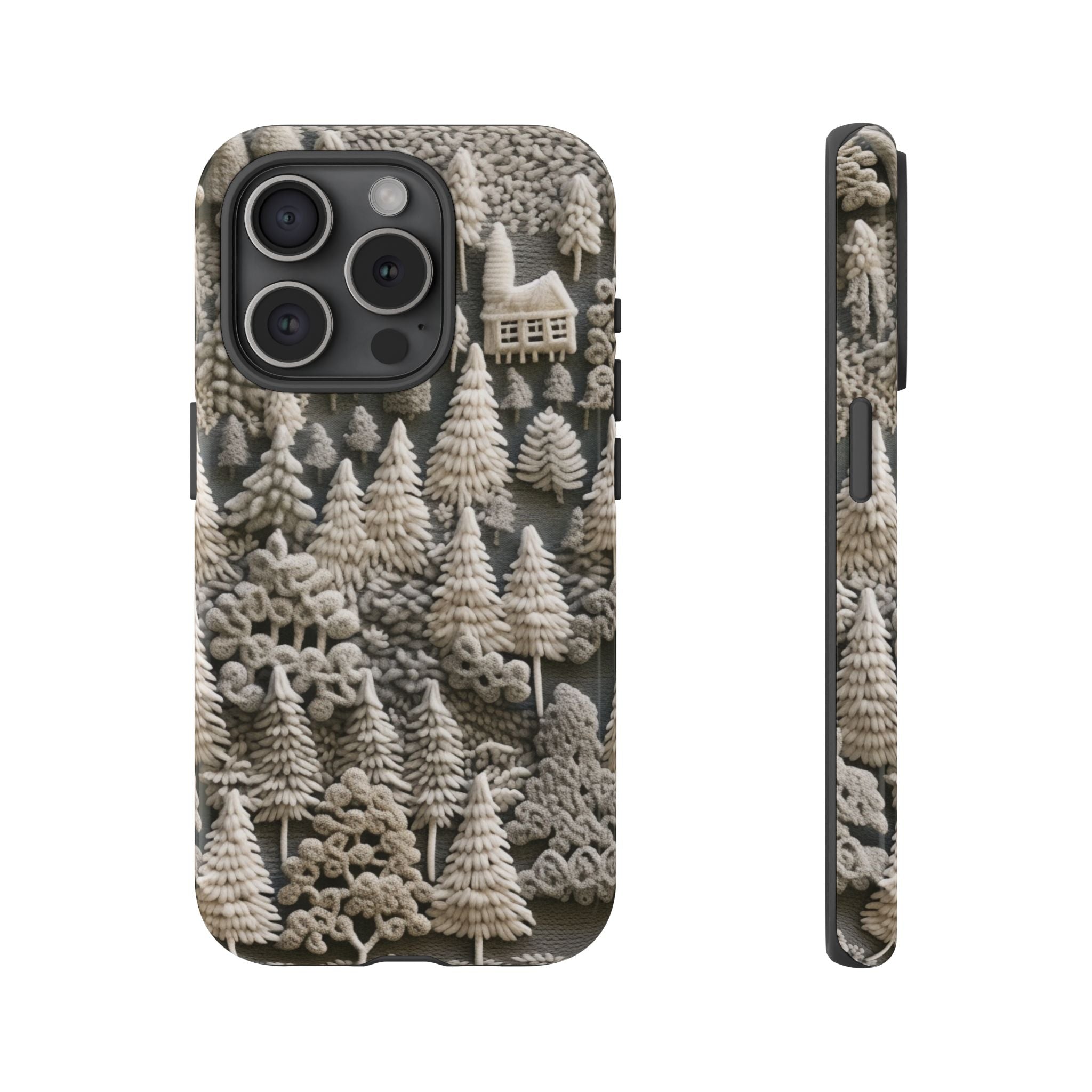 The Frozen Forest, Phone Cover Tough Case with a 3D knitted effect, Winter Motives, iPhone | Samsung