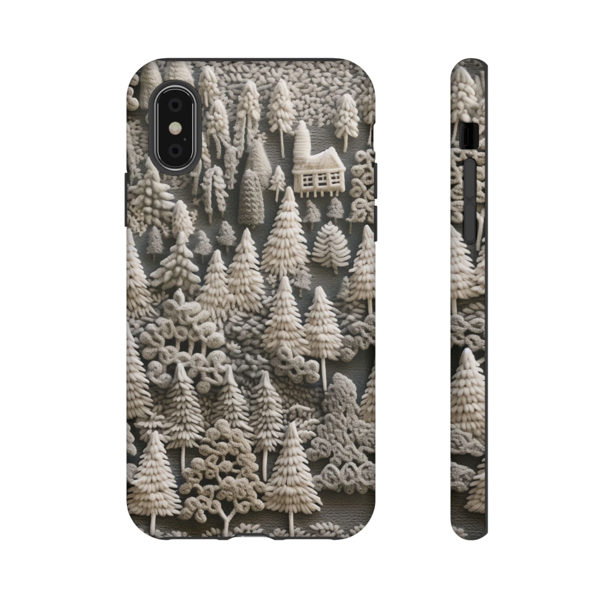 The Frozen Forest, Phone Cover Tough Case with a 3D knitted effect, Winter Motives, iPhone | Samsung