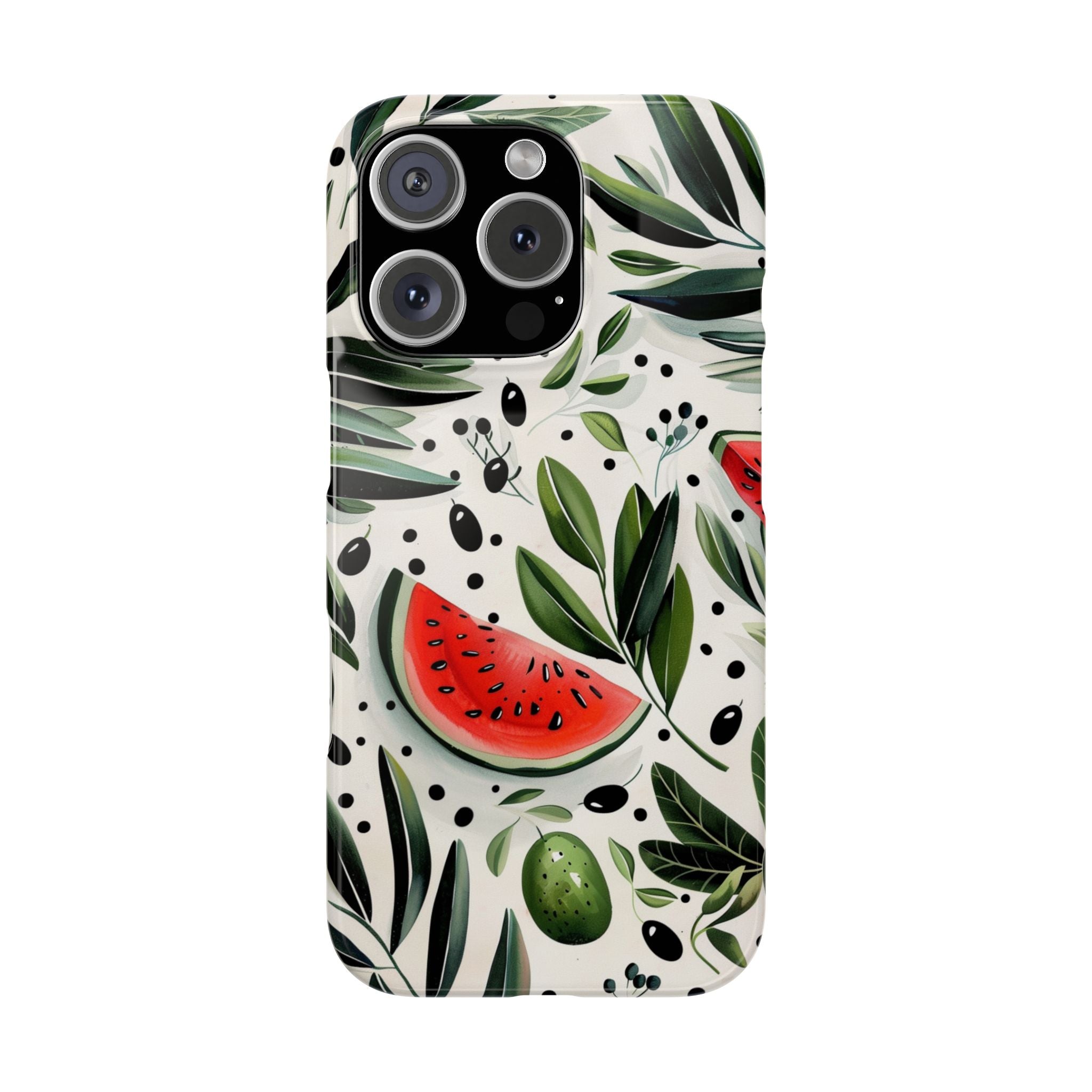 Free Palestine 2 Slim Case for iPhone, Olive tree and Watermelon, Symbol of Palestine