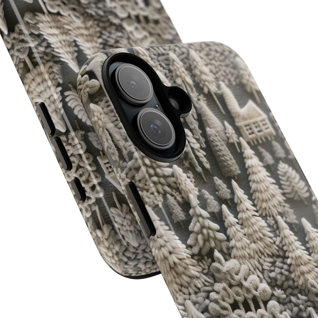 The Frozen Forest, Phone Cover Tough Case with a 3D knitted effect, Winter Motives, iPhone | Samsung