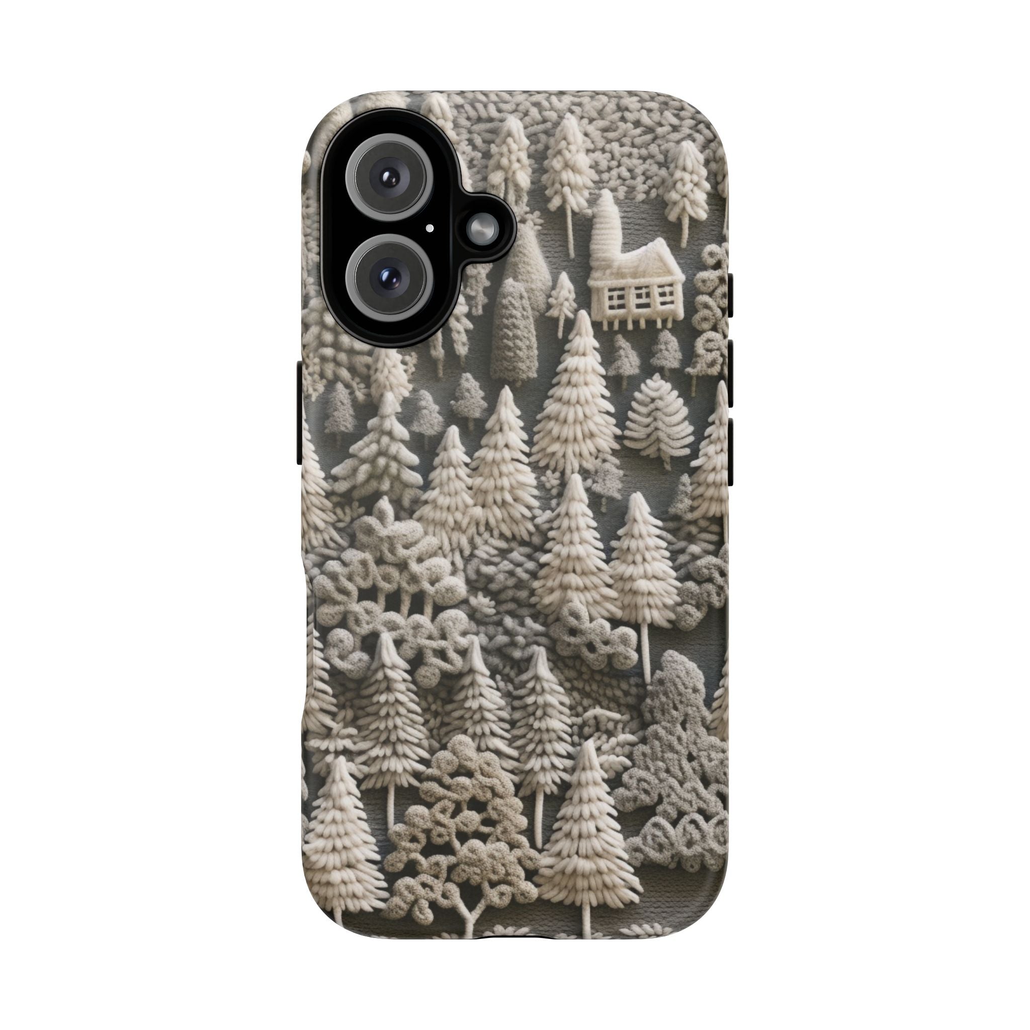 The Frozen Forest, Phone Cover Tough Case with a 3D knitted effect, Winter Motives, iPhone | Samsung