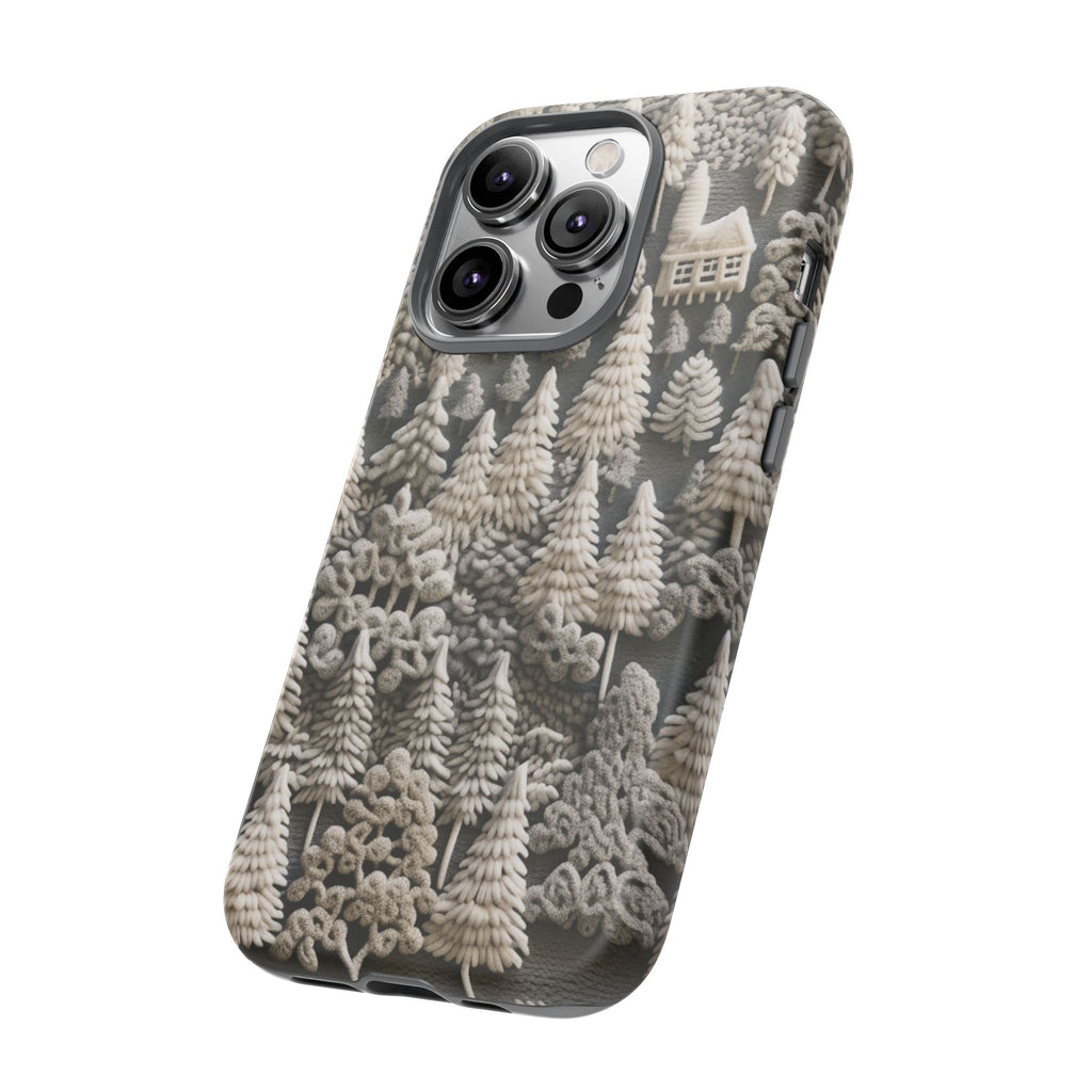 The Frozen Forest, Phone Cover Tough Case with a 3D knitted effect, Winter Motives, iPhone | Samsung