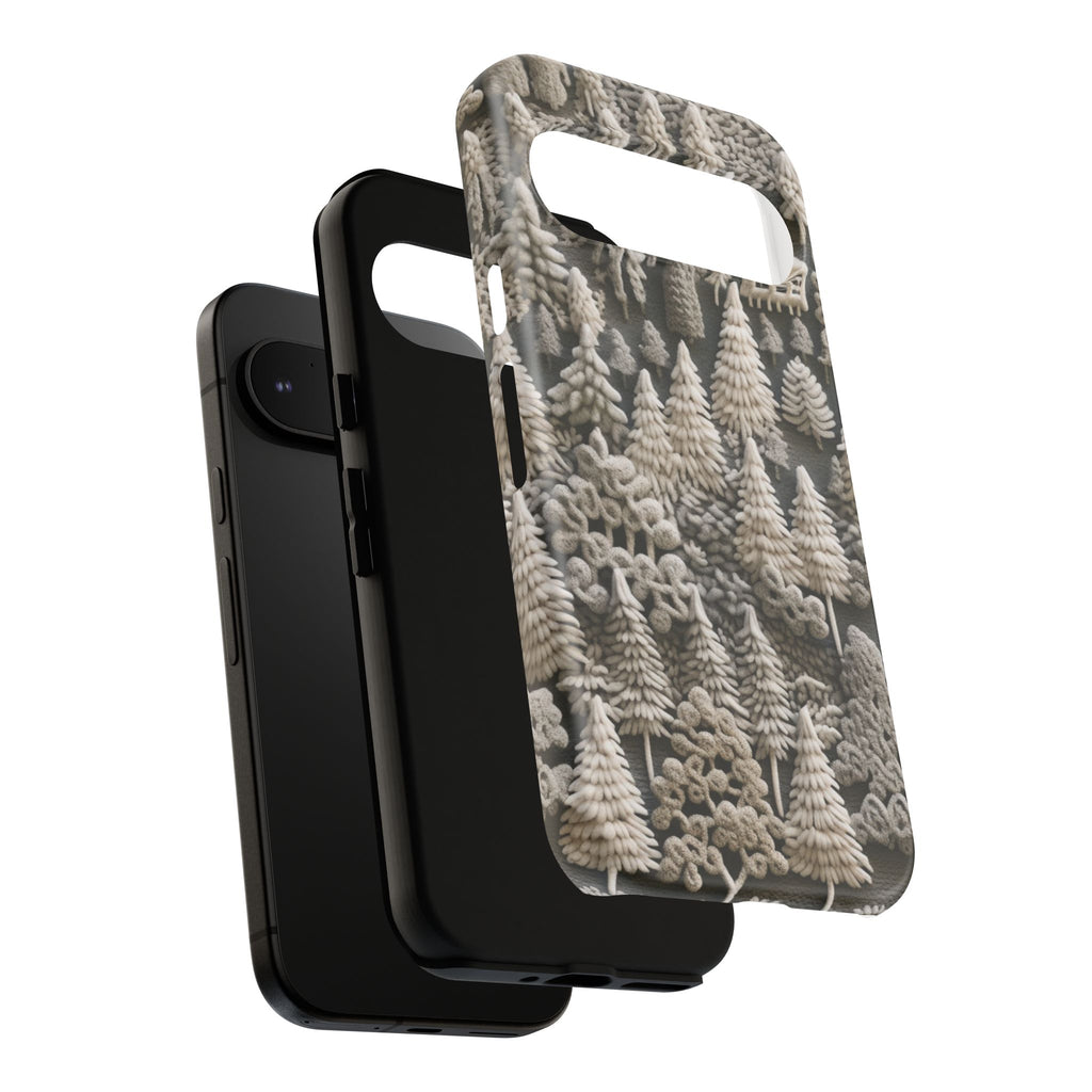 The Frozen Forest, Phone Cover Tough Case with a 3D knitted effect, Winter Motives, iPhone | Samsung