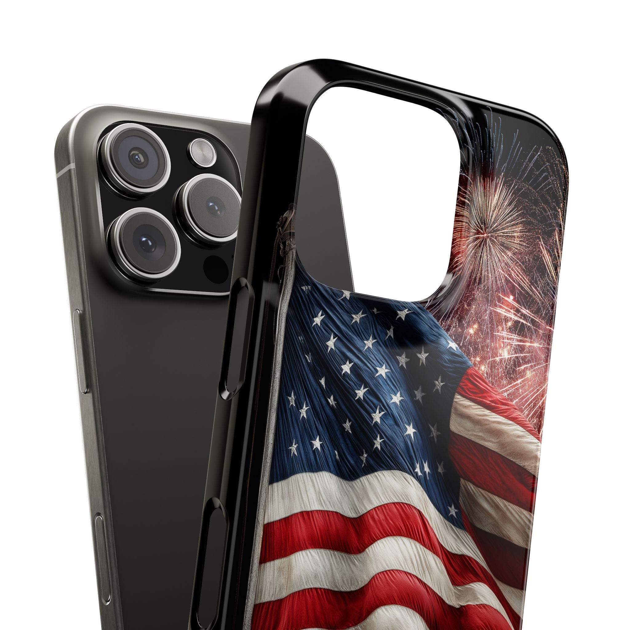 Patriotic Phone Cases, USA Flag Design, 4th of July Accessory, Independence Day Gift, Fireworks Phone Cover, Slim Case