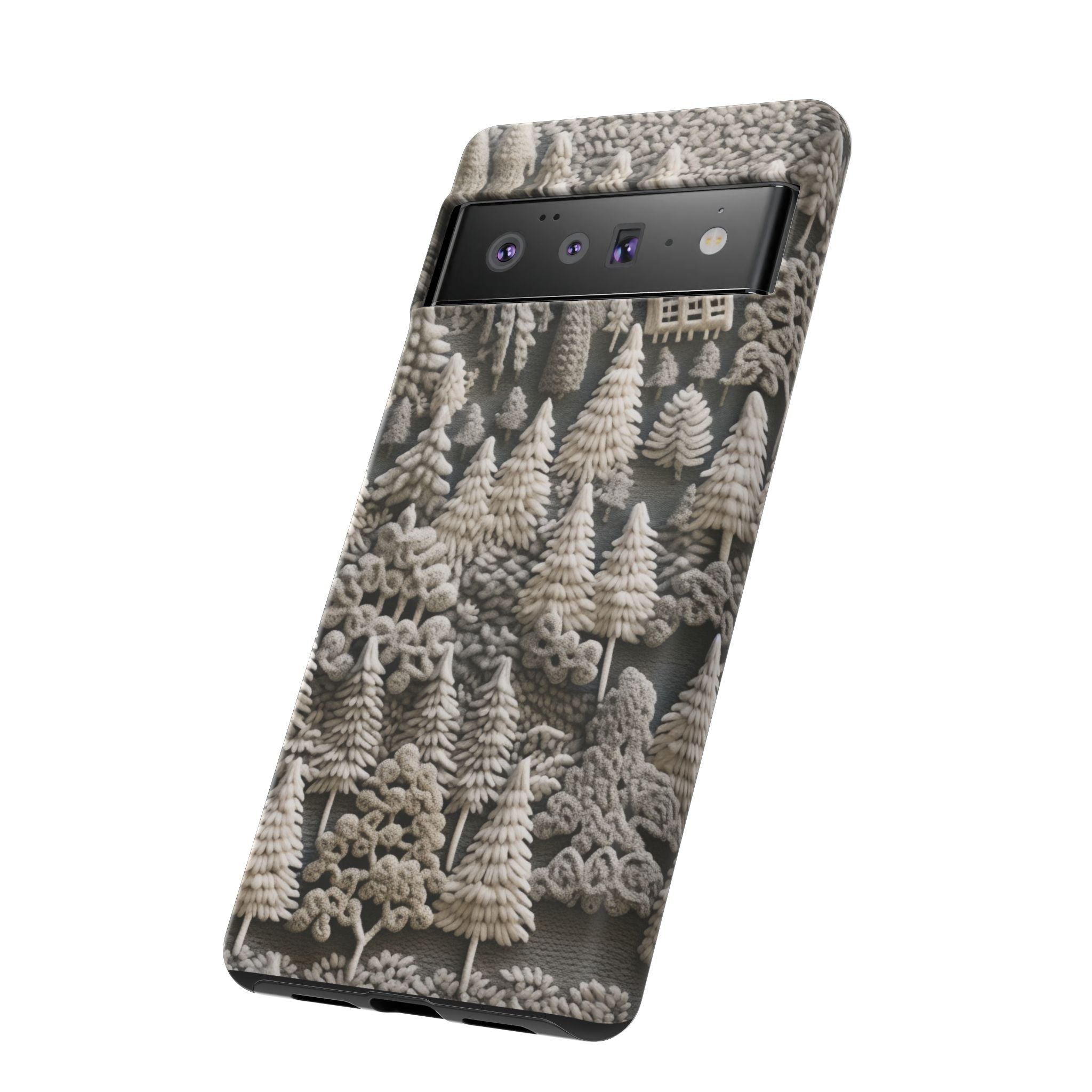 The Frozen Forest, Phone Cover Tough Case with a 3D knitted effect, Winter Motives, iPhone | Samsung