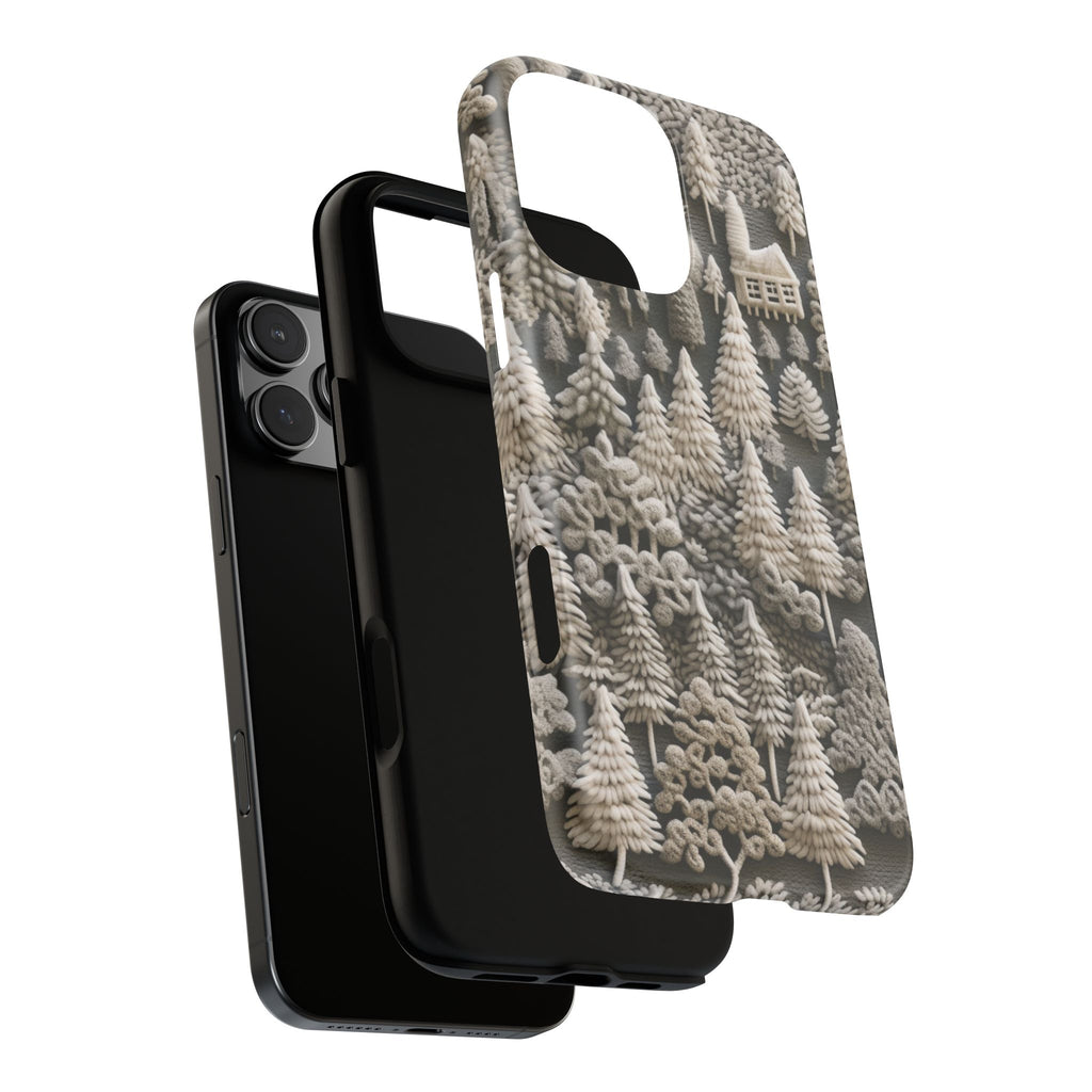 The Frozen Forest, Phone Cover Tough Case with a 3D knitted effect, Winter Motives, iPhone | Samsung