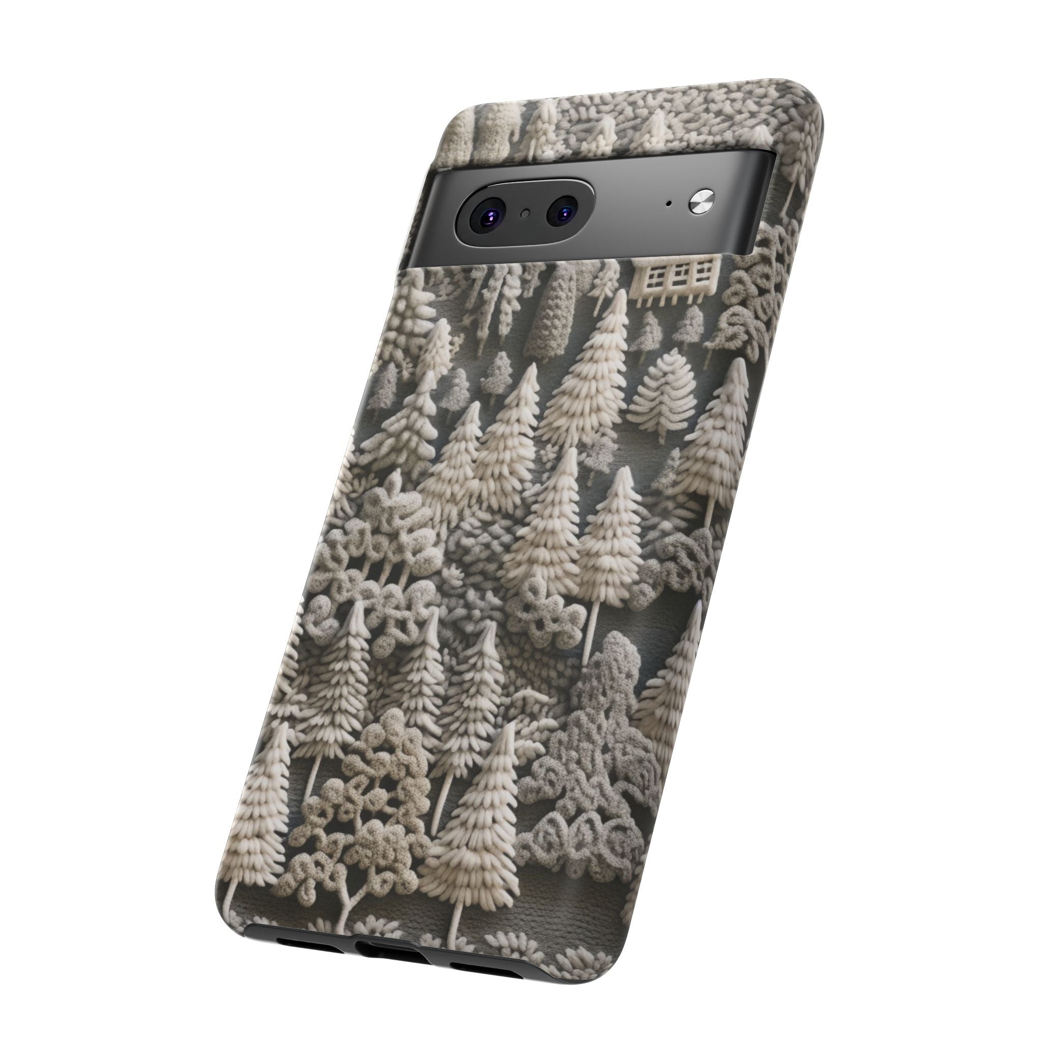 The Frozen Forest, Phone Cover Tough Case with a 3D knitted effect, Winter Motives, iPhone | Samsung