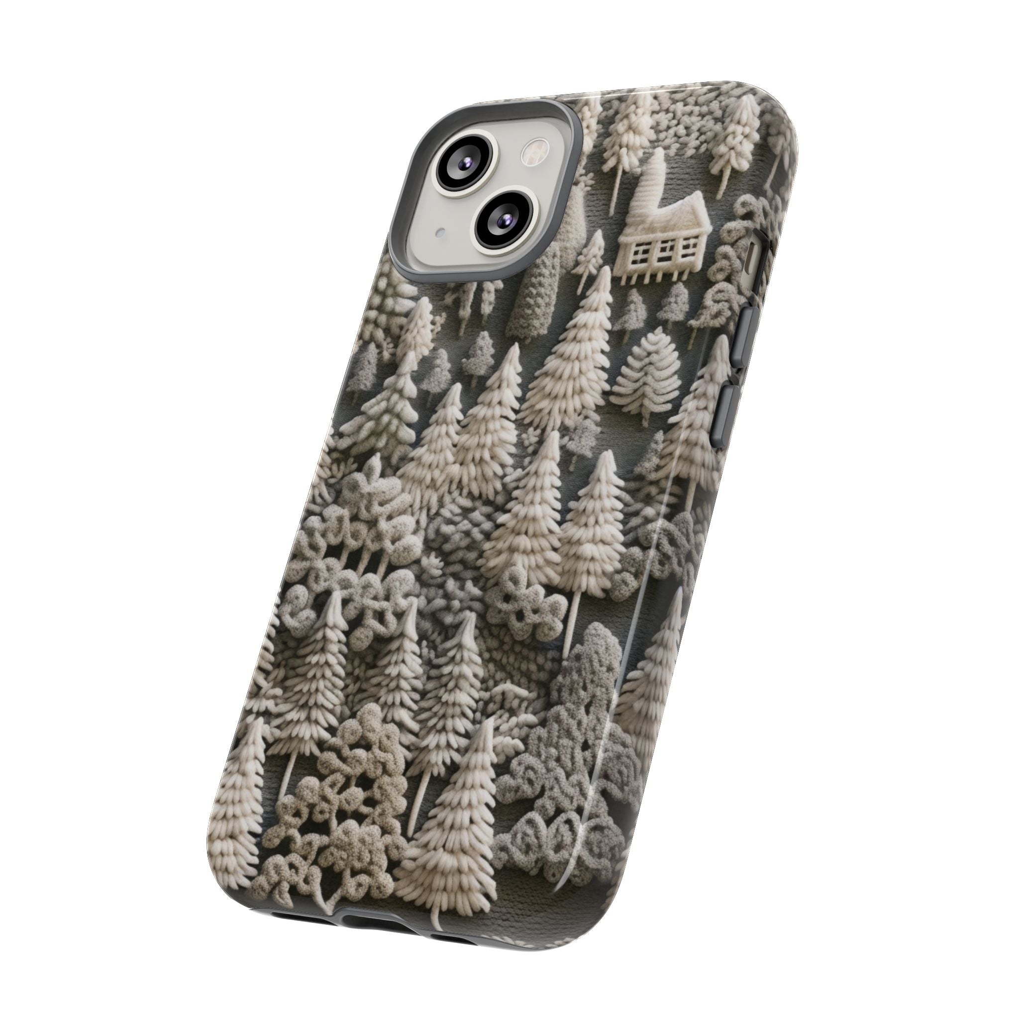 The Frozen Forest, Phone Cover Tough Case with a 3D knitted effect, Winter Motives, iPhone | Samsung