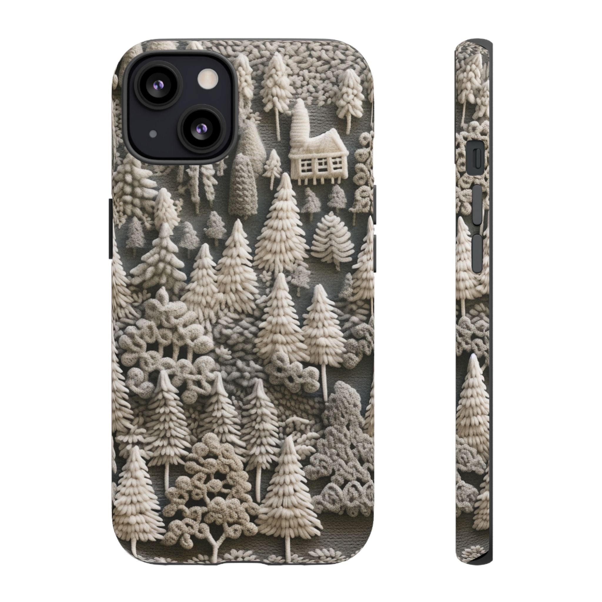 The Frozen Forest, Phone Cover Tough Case with a 3D knitted effect, Winter Motives, iPhone | Samsung