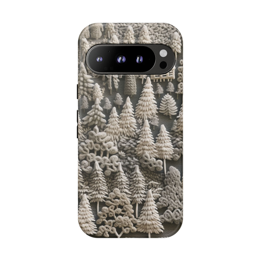 The Frozen Forest, Phone Cover Tough Case with a 3D knitted effect, Winter Motives, iPhone | Samsung
