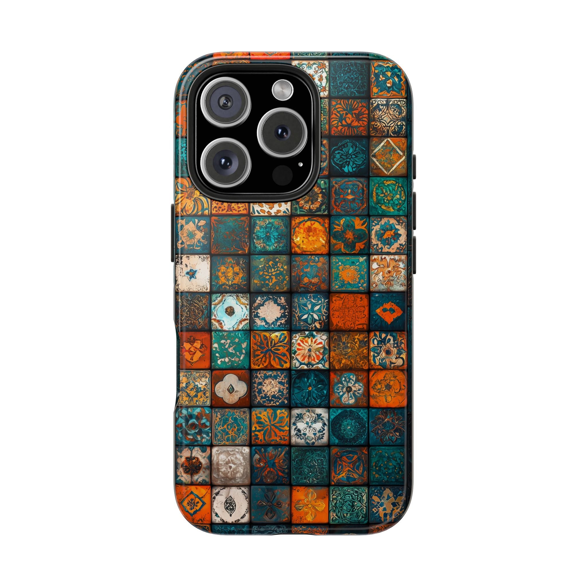 Colorful tile design, Strong Protection for iPhone and Samsung