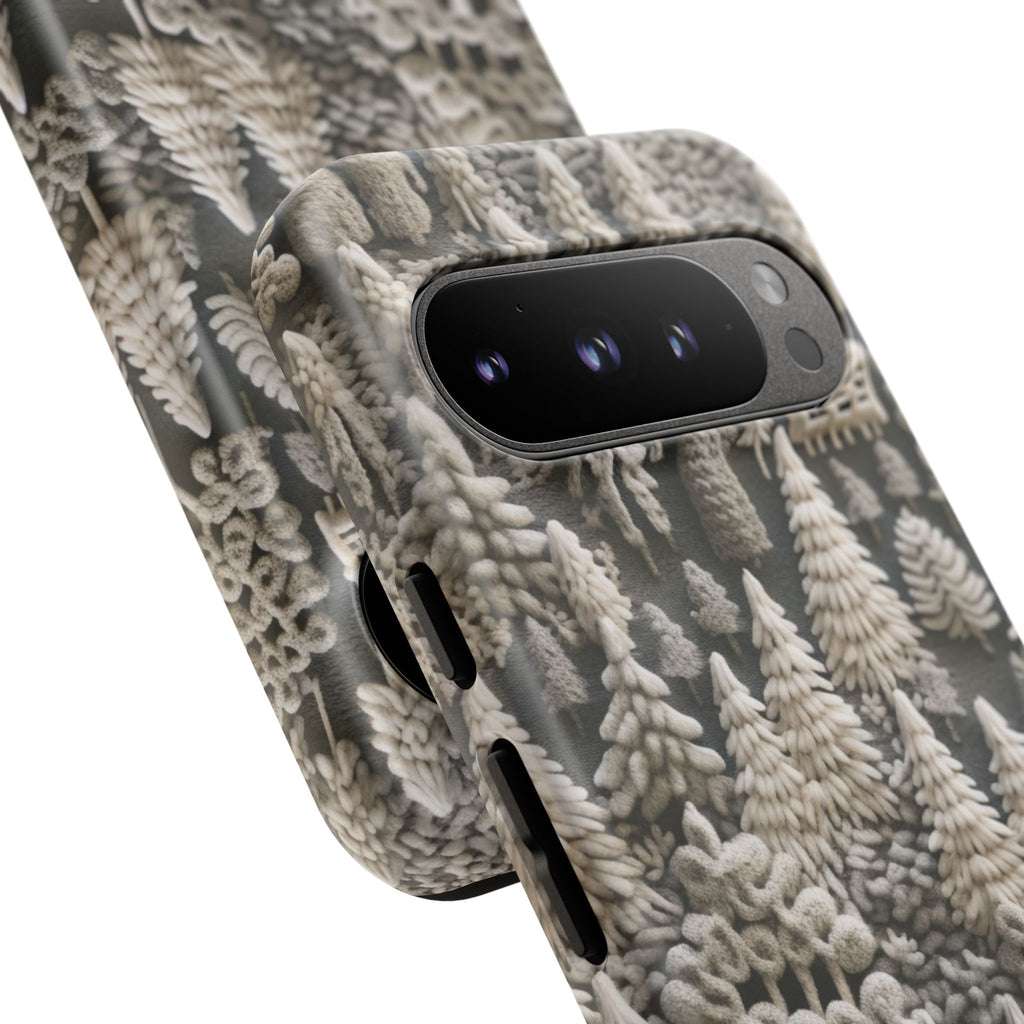 The Frozen Forest, Phone Cover Tough Case with a 3D knitted effect, Winter Motives, iPhone | Samsung