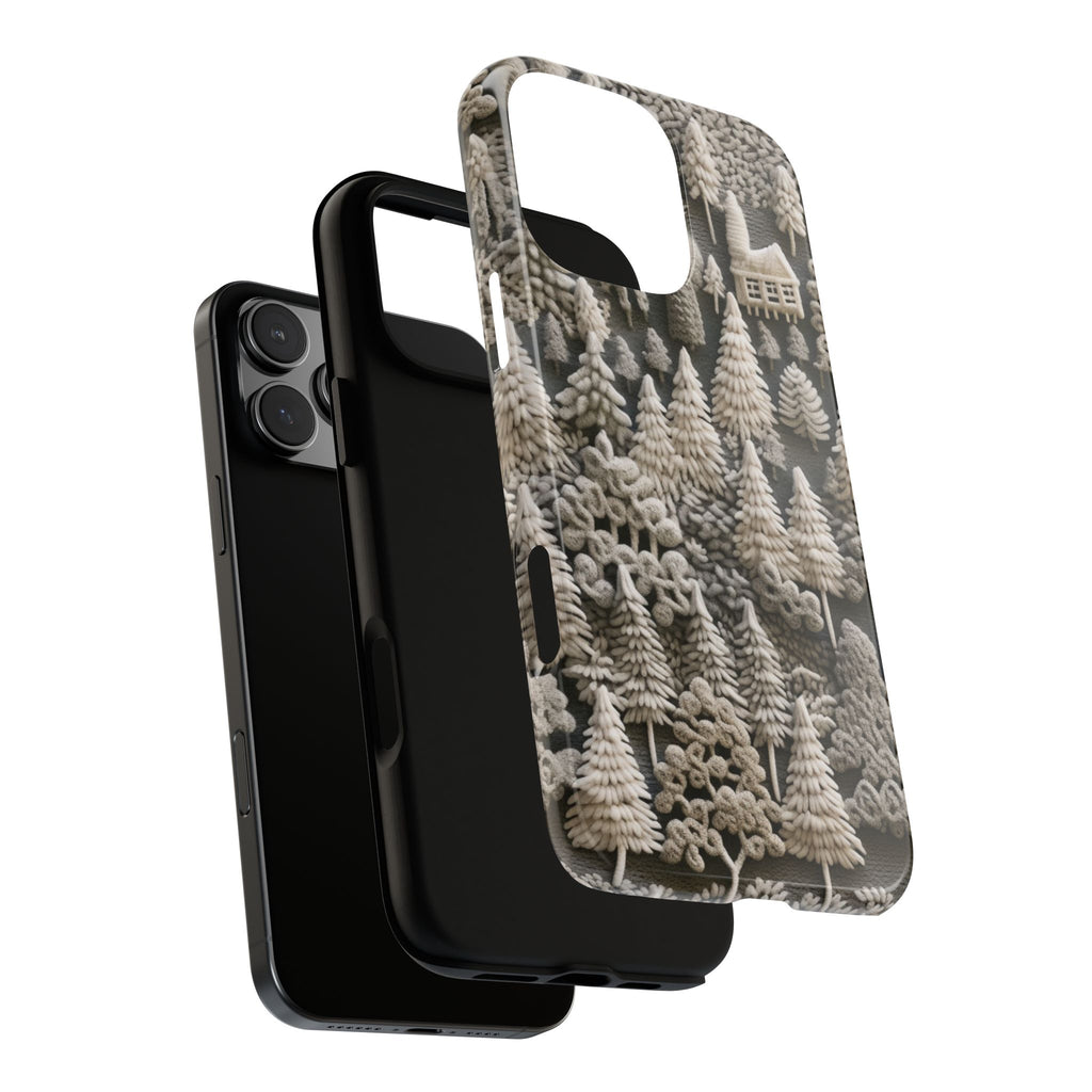 The Frozen Forest, Phone Cover Tough Case with a 3D knitted effect, Winter Motives, iPhone | Samsung