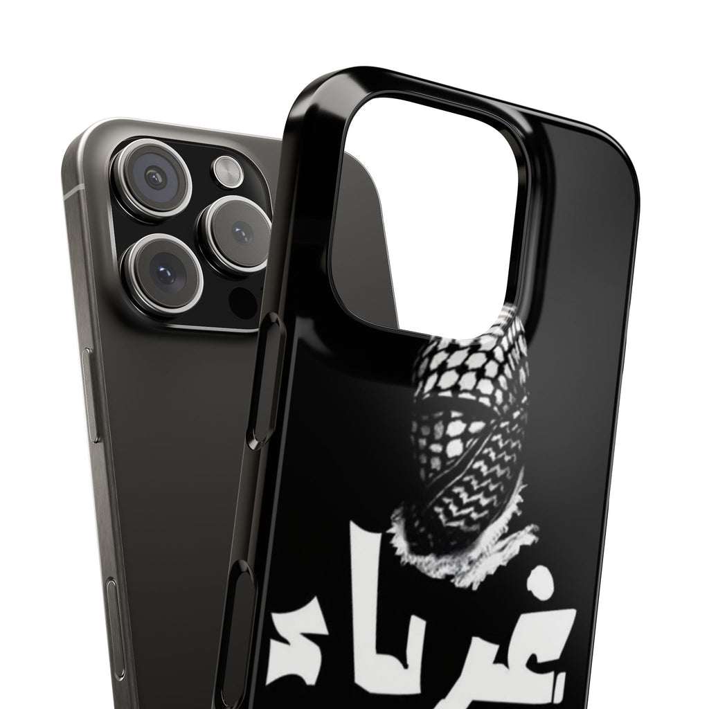 Palestine Slim Phone Case, Arabic Ghorba, Traditional Middle Eastern Keffiyeh Design, Black White Phone Cover, Arabic Letters
