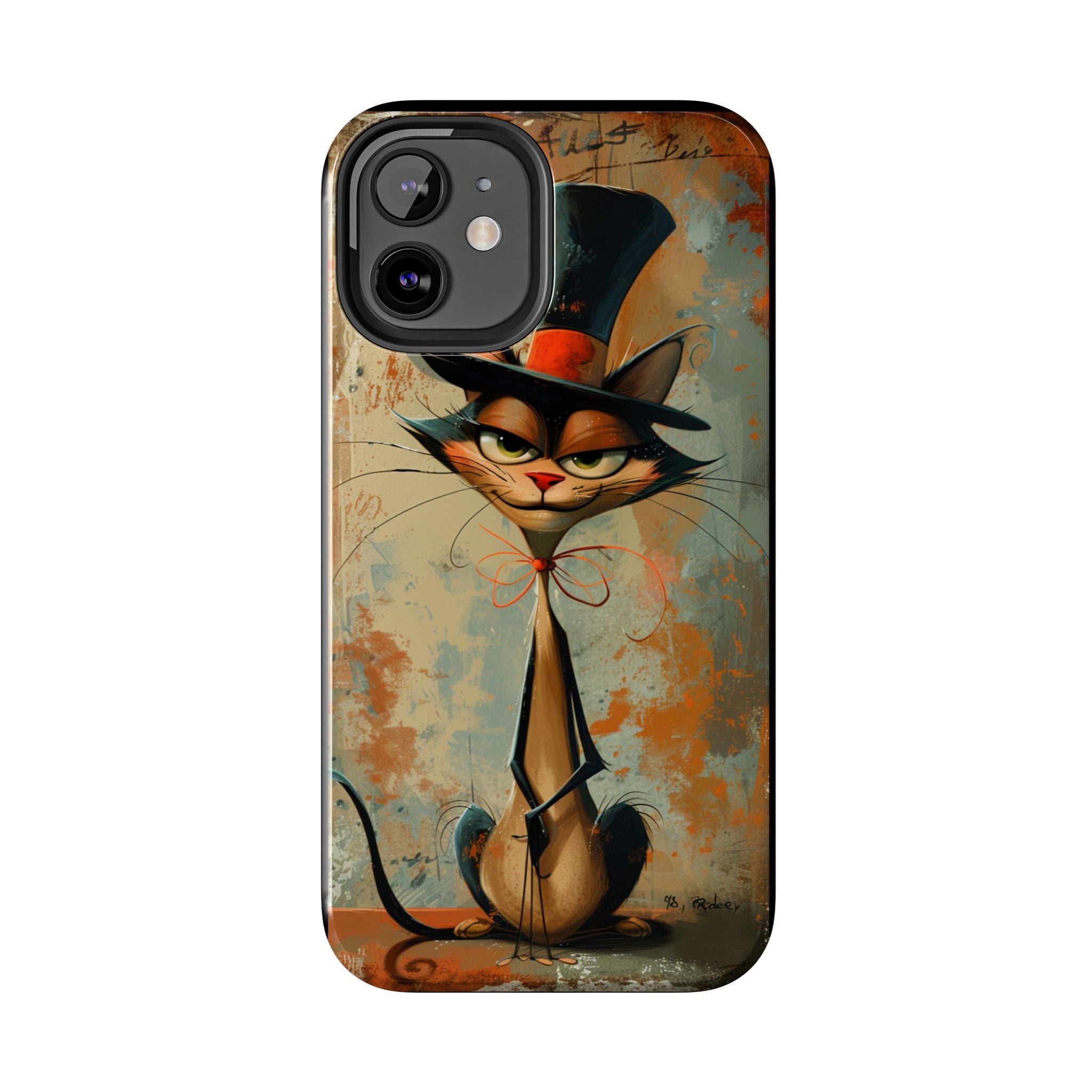 A Black Hat Cat Phone Cover Tough Case, iPhone and Samsung