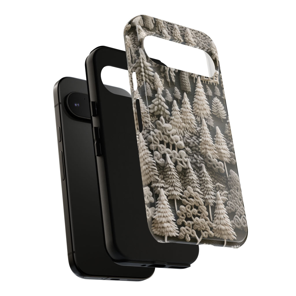 The Frozen Forest, Phone Cover Tough Case with a 3D knitted effect, Winter Motives, iPhone | Samsung