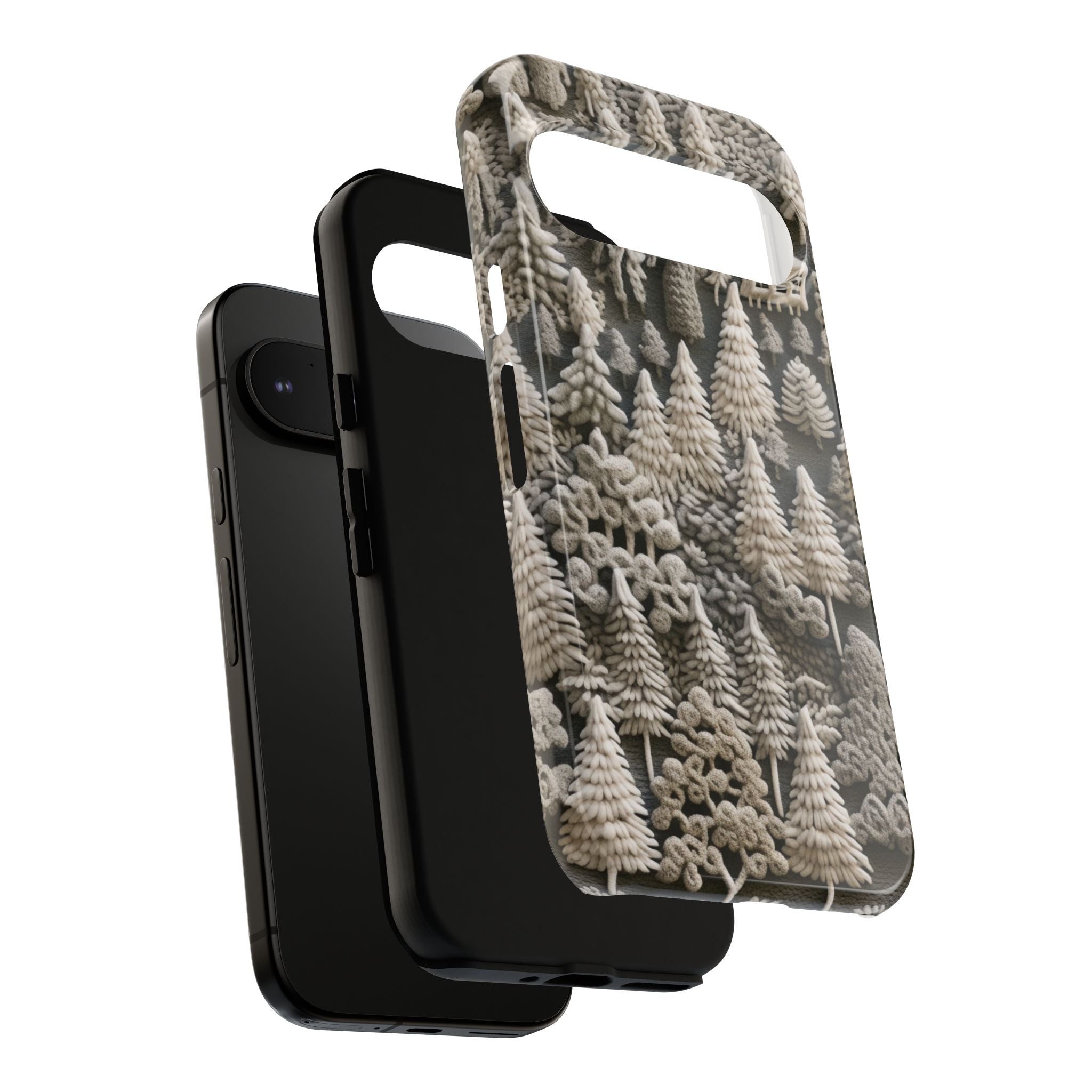 The Frozen Forest, Phone Cover Tough Case with a 3D knitted effect, Winter Motives, iPhone | Samsung