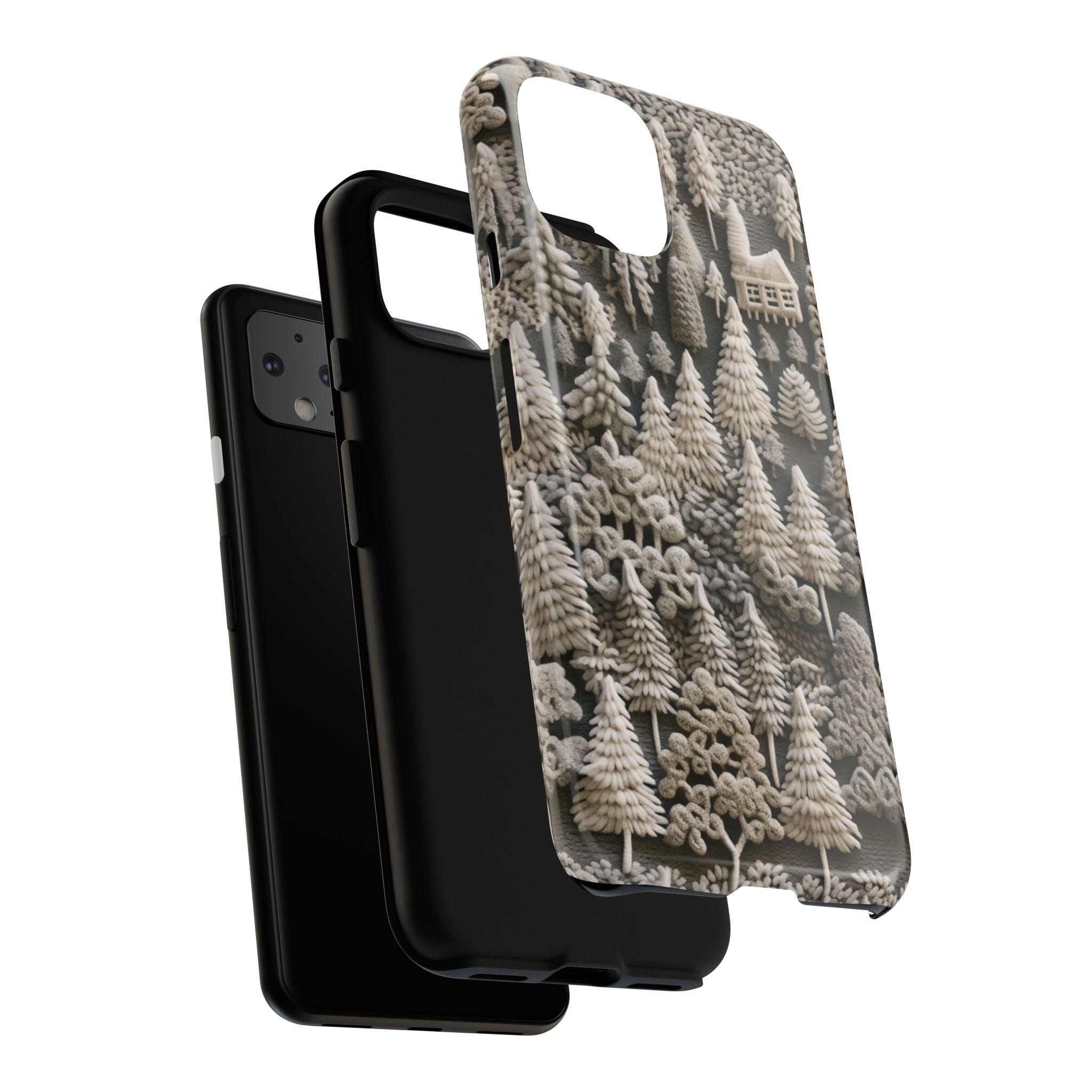 The Frozen Forest, Phone Cover Tough Case with a 3D knitted effect, Winter Motives, iPhone | Samsung