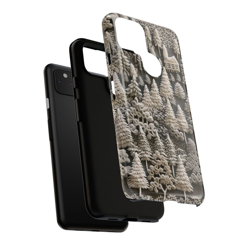 The Frozen Forest, Phone Cover Tough Case with a 3D knitted effect, Winter Motives, iPhone | Samsung
