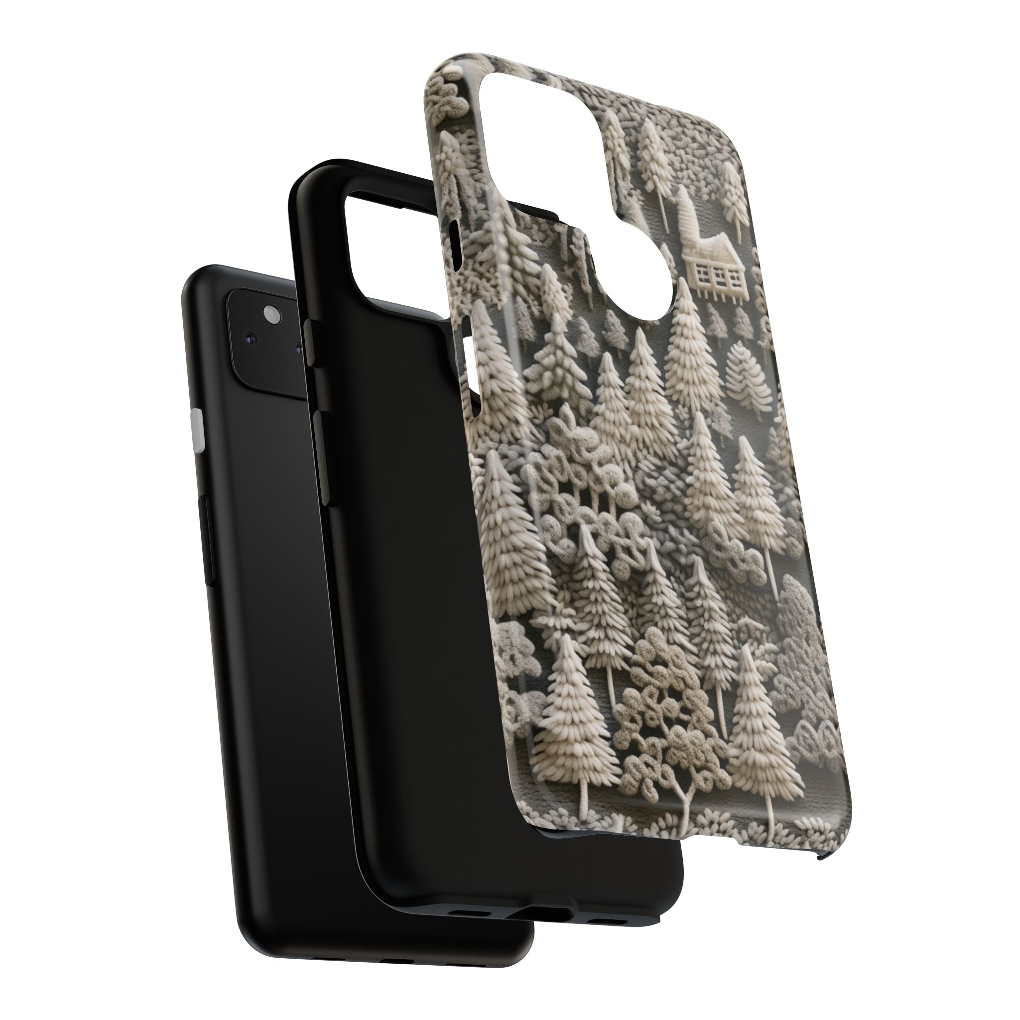 The Frozen Forest, Phone Cover Tough Case with a 3D knitted effect, Winter Motives, iPhone | Samsung
