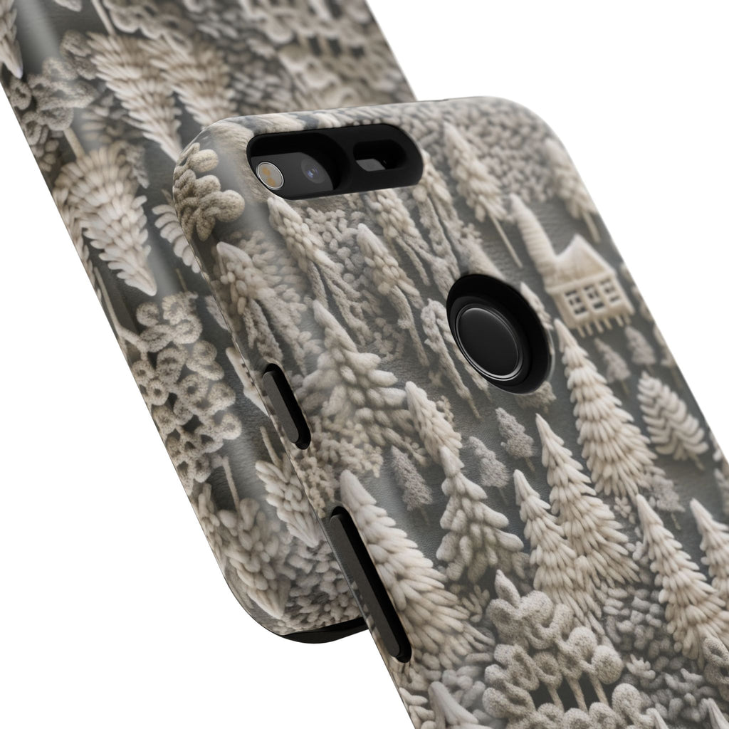The Frozen Forest, Phone Cover Tough Case with a 3D knitted effect, Winter Motives, iPhone | Samsung
