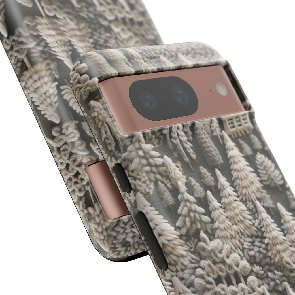 The Frozen Forest, Phone Cover Tough Case with a 3D knitted effect, Winter Motives, iPhone | Samsung