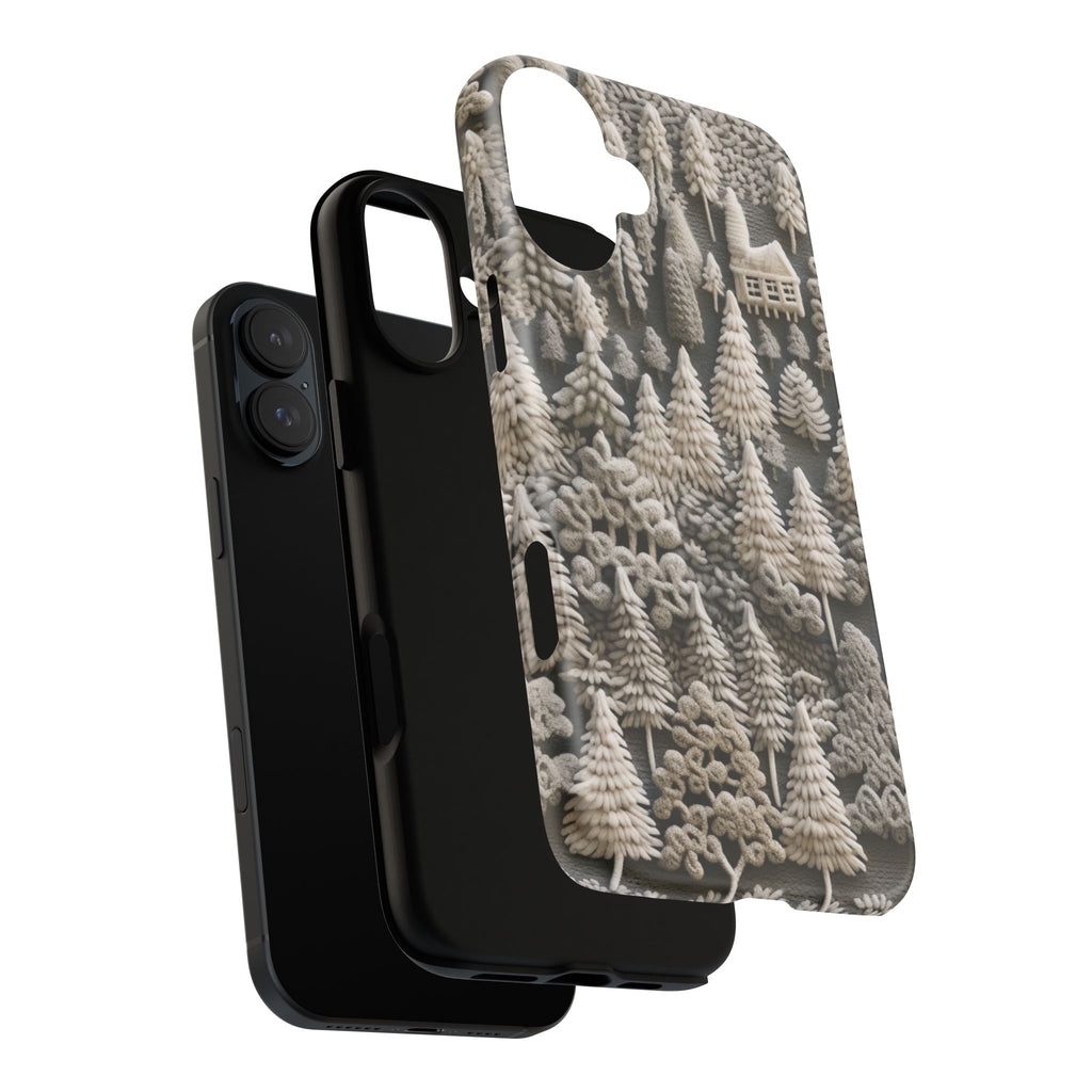 The Frozen Forest, Phone Cover Tough Case with a 3D knitted effect, Winter Motives, iPhone | Samsung