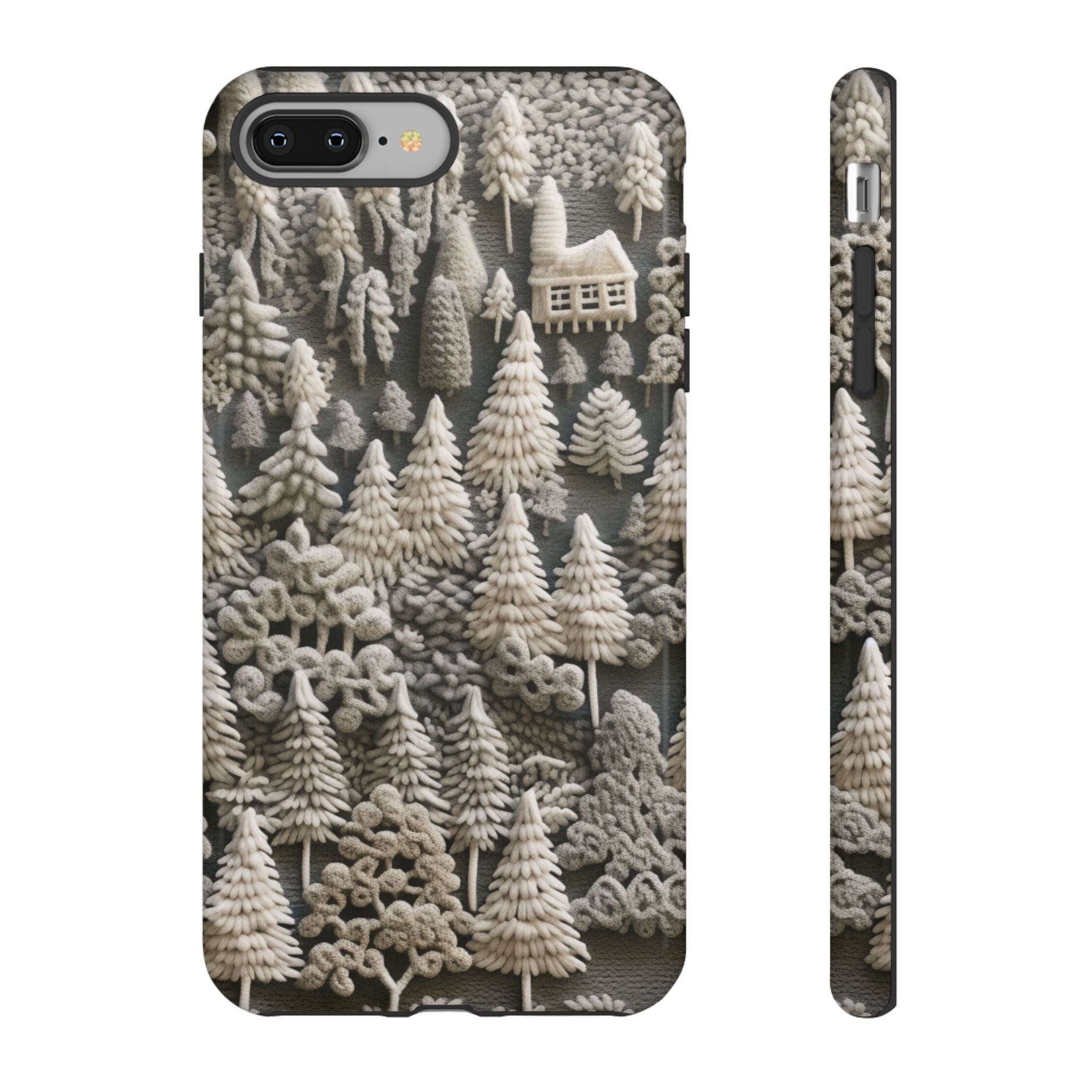 The Frozen Forest, Phone Cover Tough Case with a 3D knitted effect, Winter Motives, iPhone | Samsung