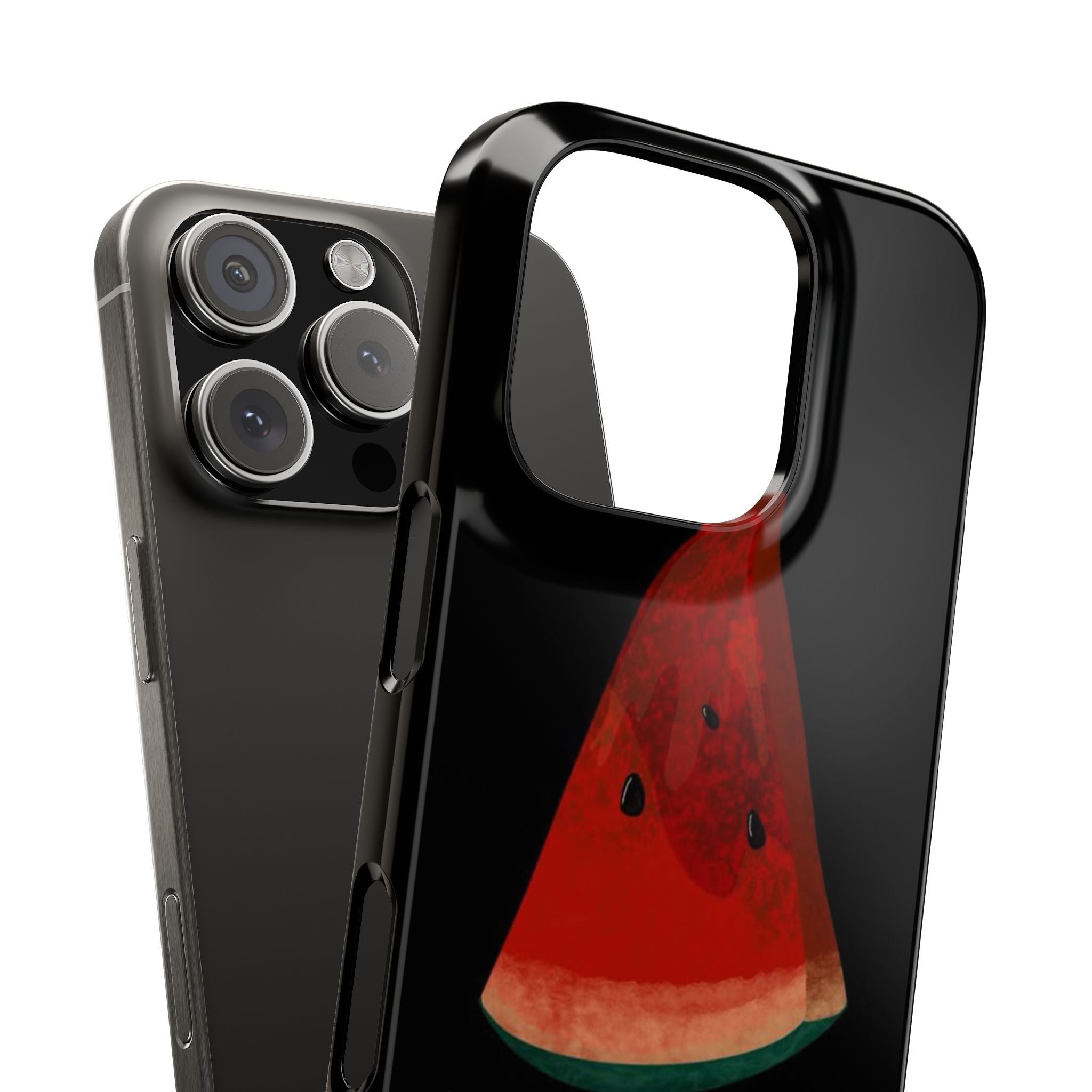 Watermelon Phone Case, Palestine Symbol, Black Background, Free Palestine, Gift for Palestinian, Customizable Cover,