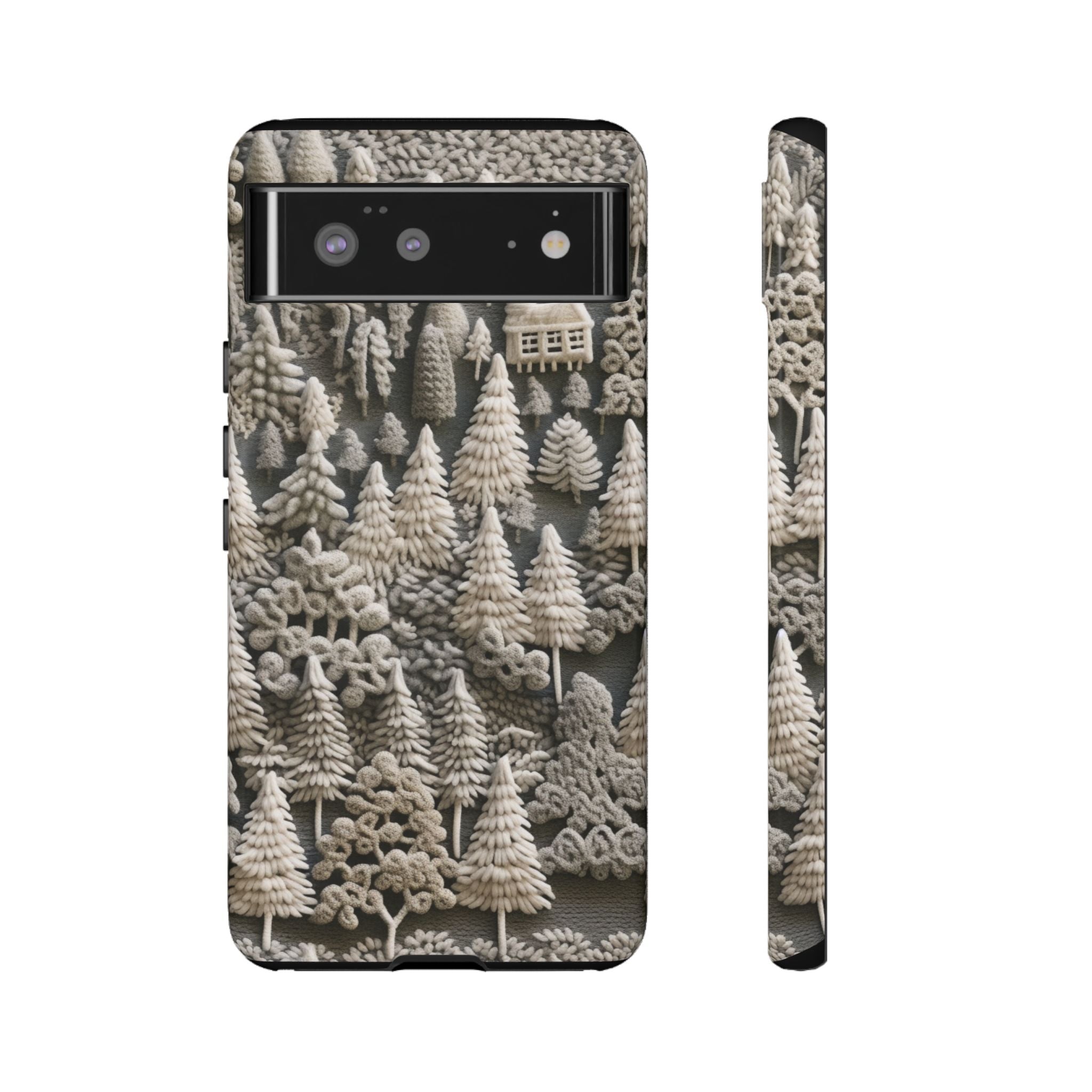 The Frozen Forest, Phone Cover Tough Case with a 3D knitted effect, Winter Motives, iPhone | Samsung