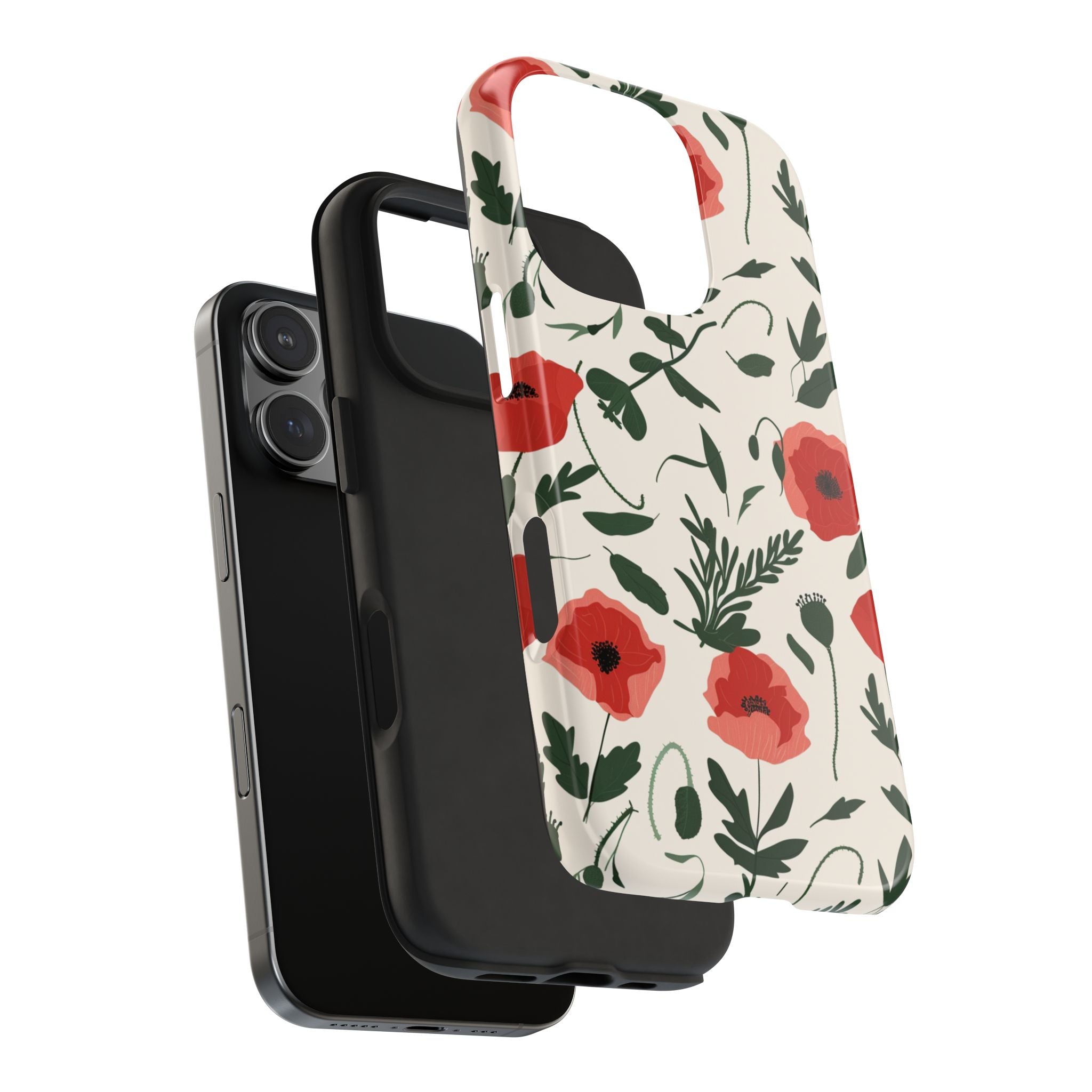 Cute Poppies, Strong Protection for iPhone and Samsung