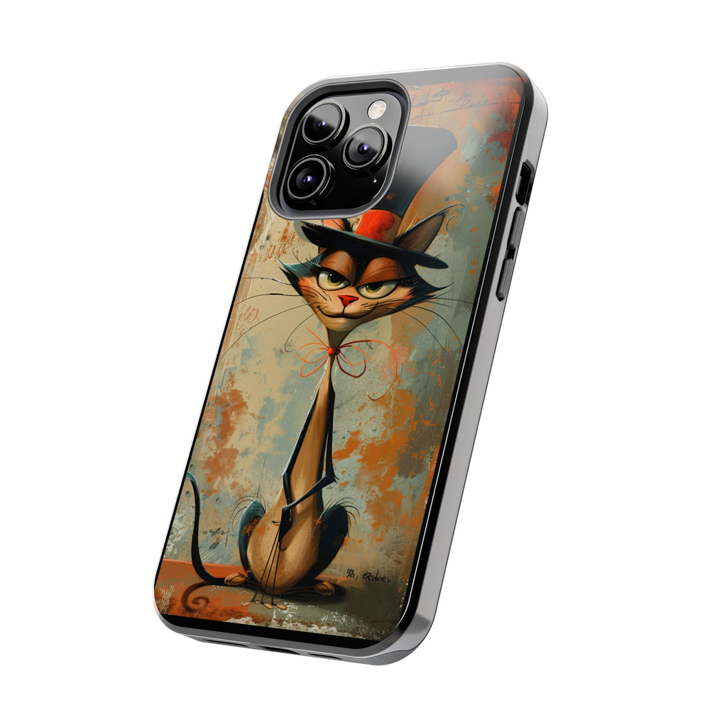 A Black Hat Cat Phone Cover Tough Case, iPhone and Samsung