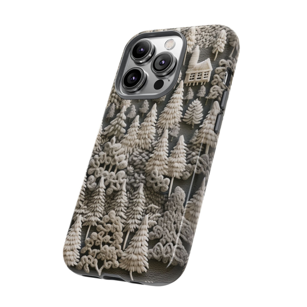 The Frozen Forest, Phone Cover Tough Case with a 3D knitted effect, Winter Motives, iPhone | Samsung