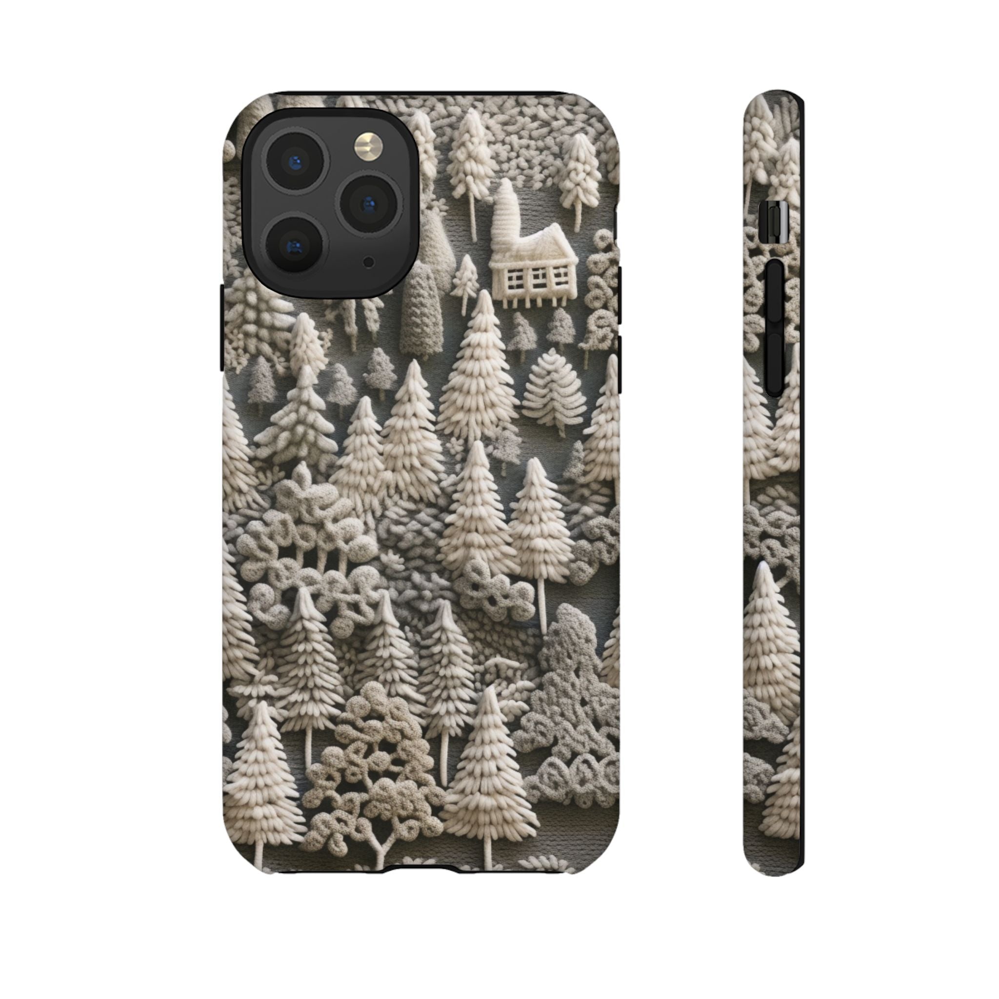 The Frozen Forest, Phone Cover Tough Case with a 3D knitted effect, Winter Motives, iPhone | Samsung