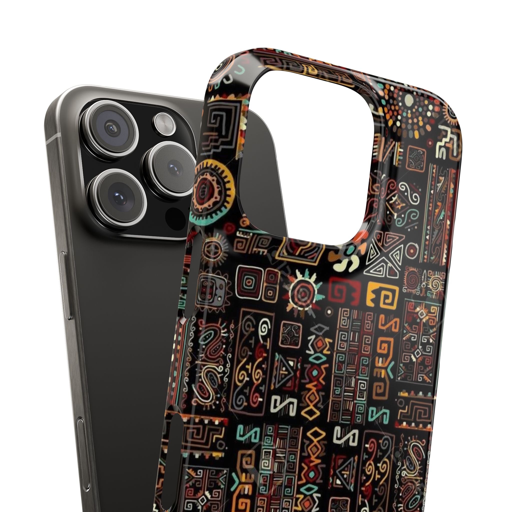 Aztec Art Slim Phone Cases, Central American Cultural Heritage Pattern, Protective Phone Cover, Thin Case, Lightweight Phone Shell, Slim