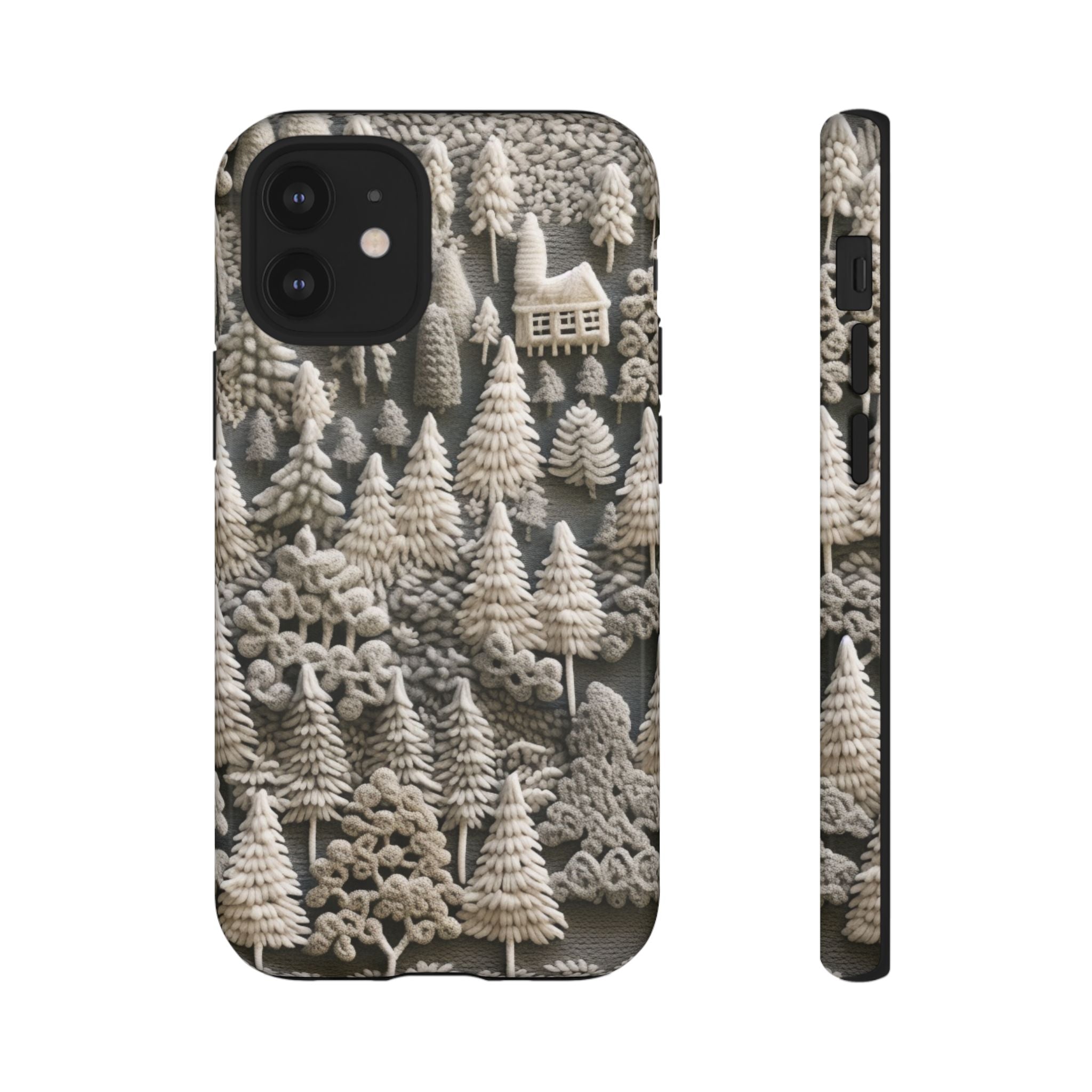 The Frozen Forest, Phone Cover Tough Case with a 3D knitted effect, Winter Motives, iPhone | Samsung