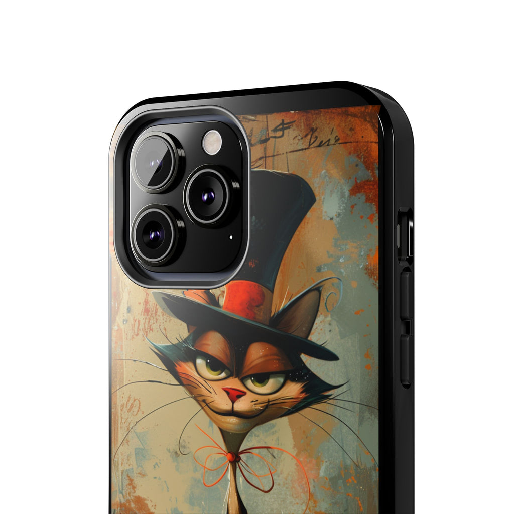 A Black Hat Cat Phone Cover Tough Case, iPhone and Samsung