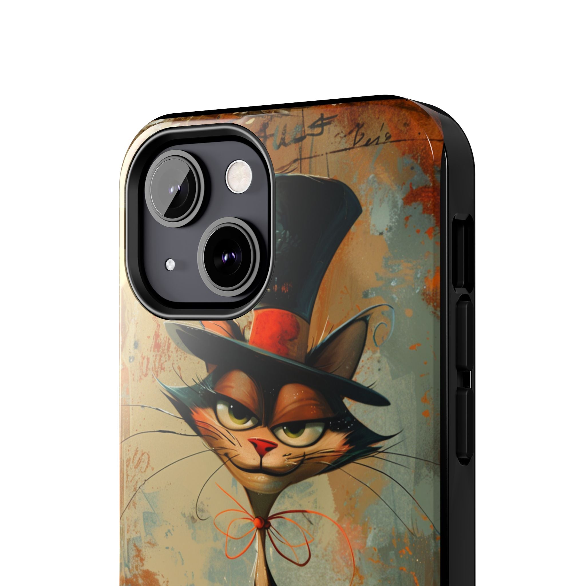 A Black Hat Cat Phone Cover Tough Case, iPhone and Samsung