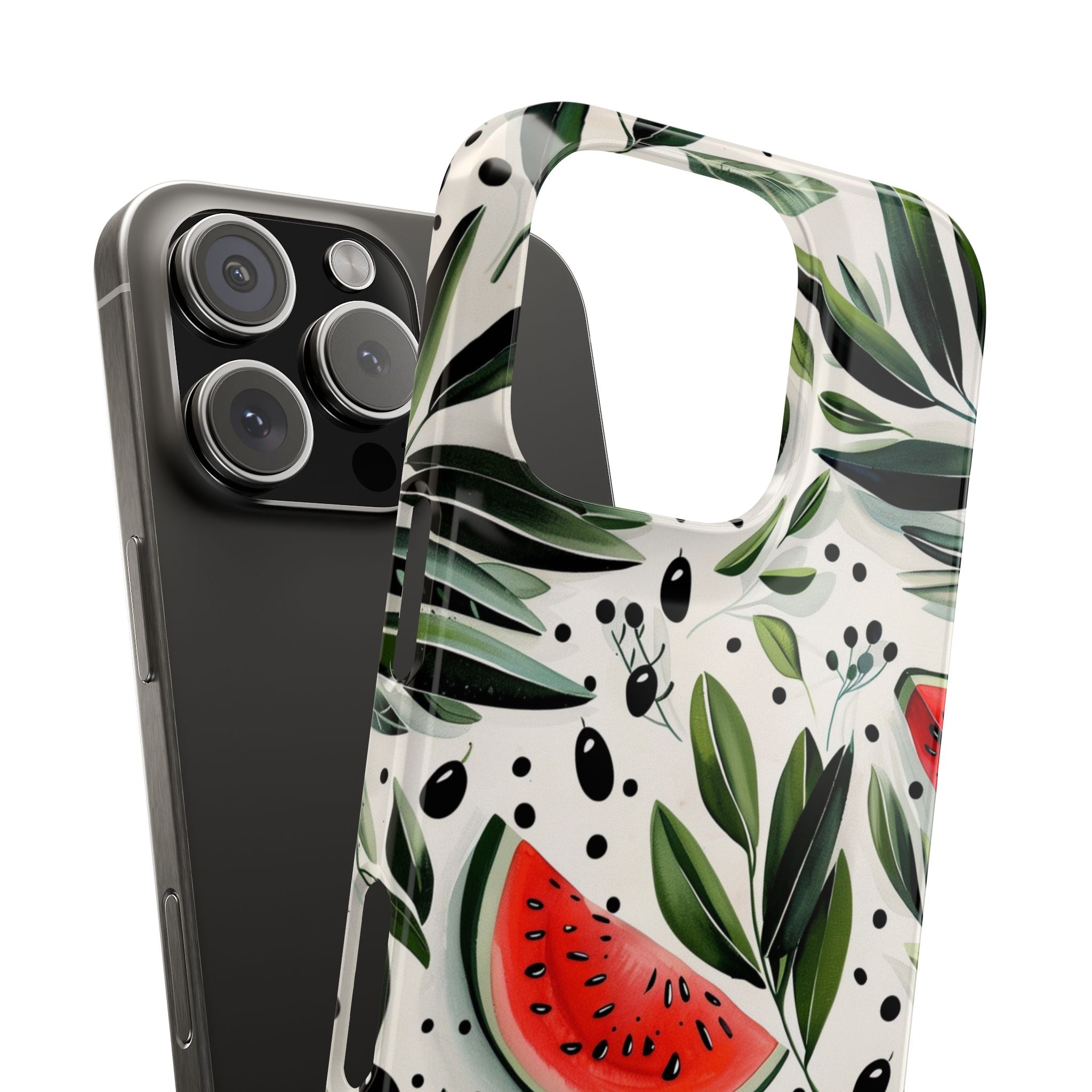 Free Palestine 2 Slim Case for iPhone, Olive tree and Watermelon, Symbol of Palestine