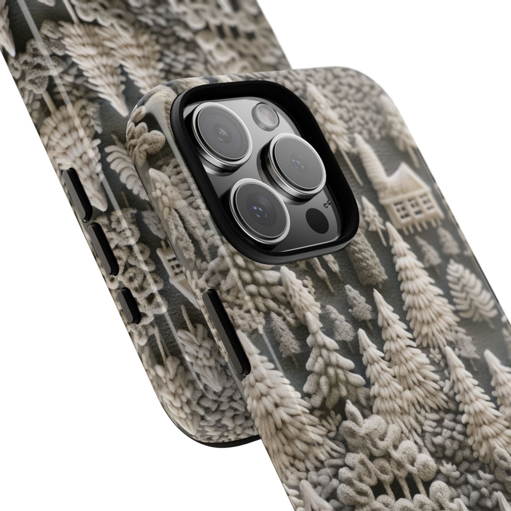 The Frozen Forest, Phone Cover Tough Case with a 3D knitted effect, Winter Motives, iPhone | Samsung