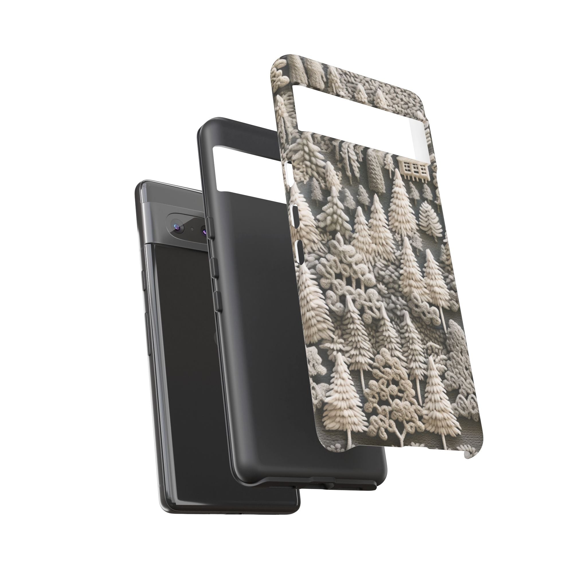 The Frozen Forest, Phone Cover Tough Case with a 3D knitted effect, Winter Motives, iPhone | Samsung
