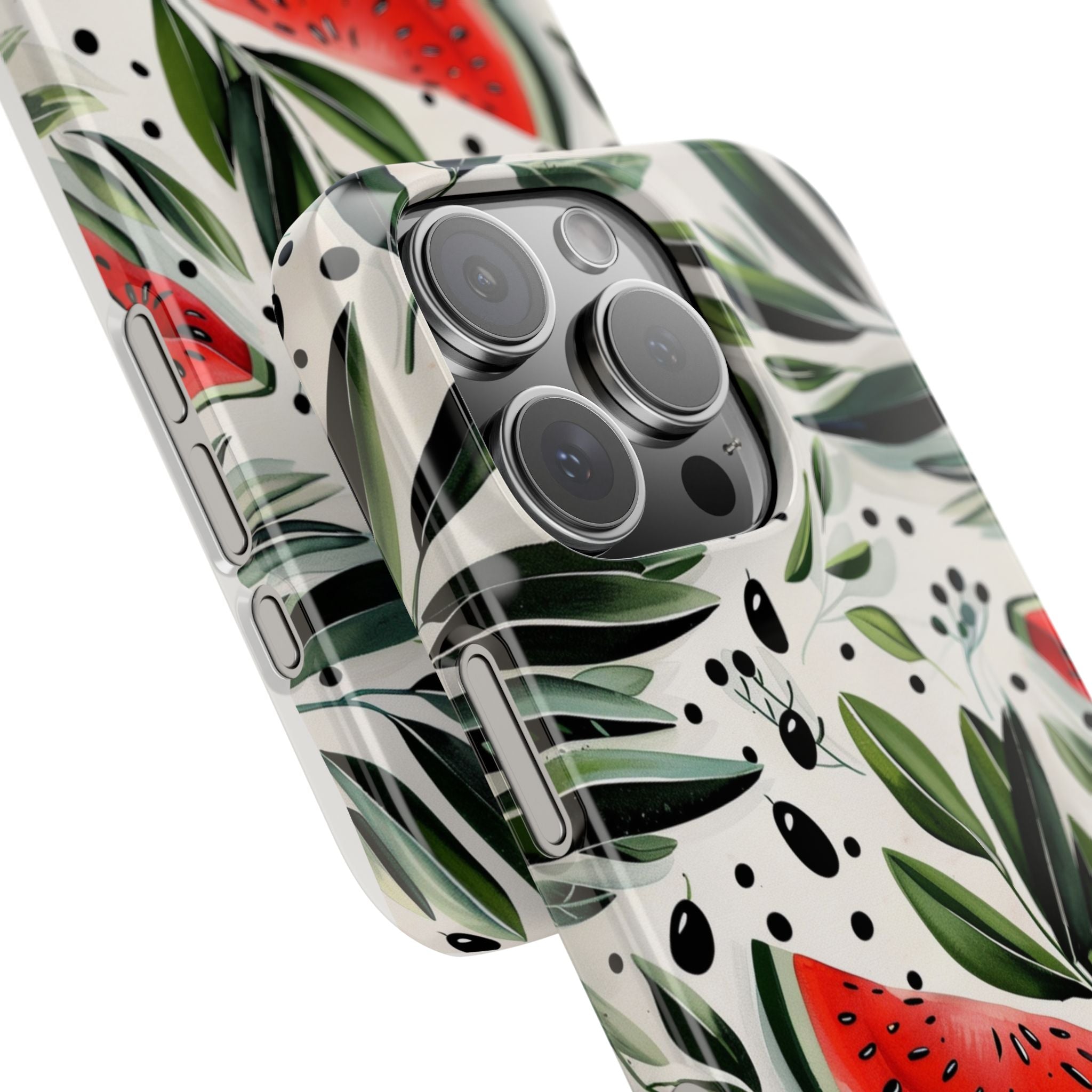 Free Palestine 2 Slim Case for iPhone, Olive tree and Watermelon, Symbol of Palestine